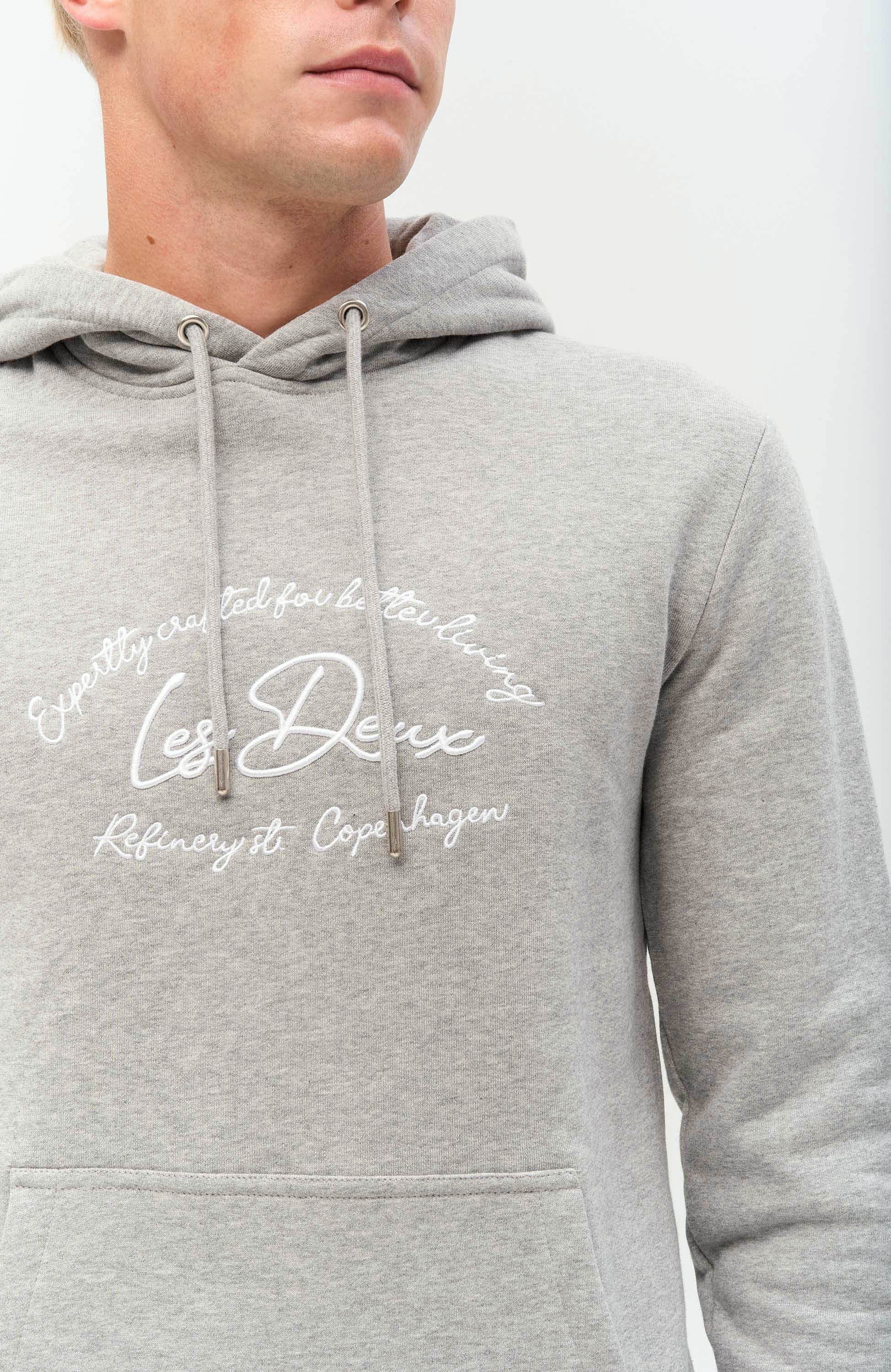 Les deux Grey Embroidered fleece hoodie camden image 4