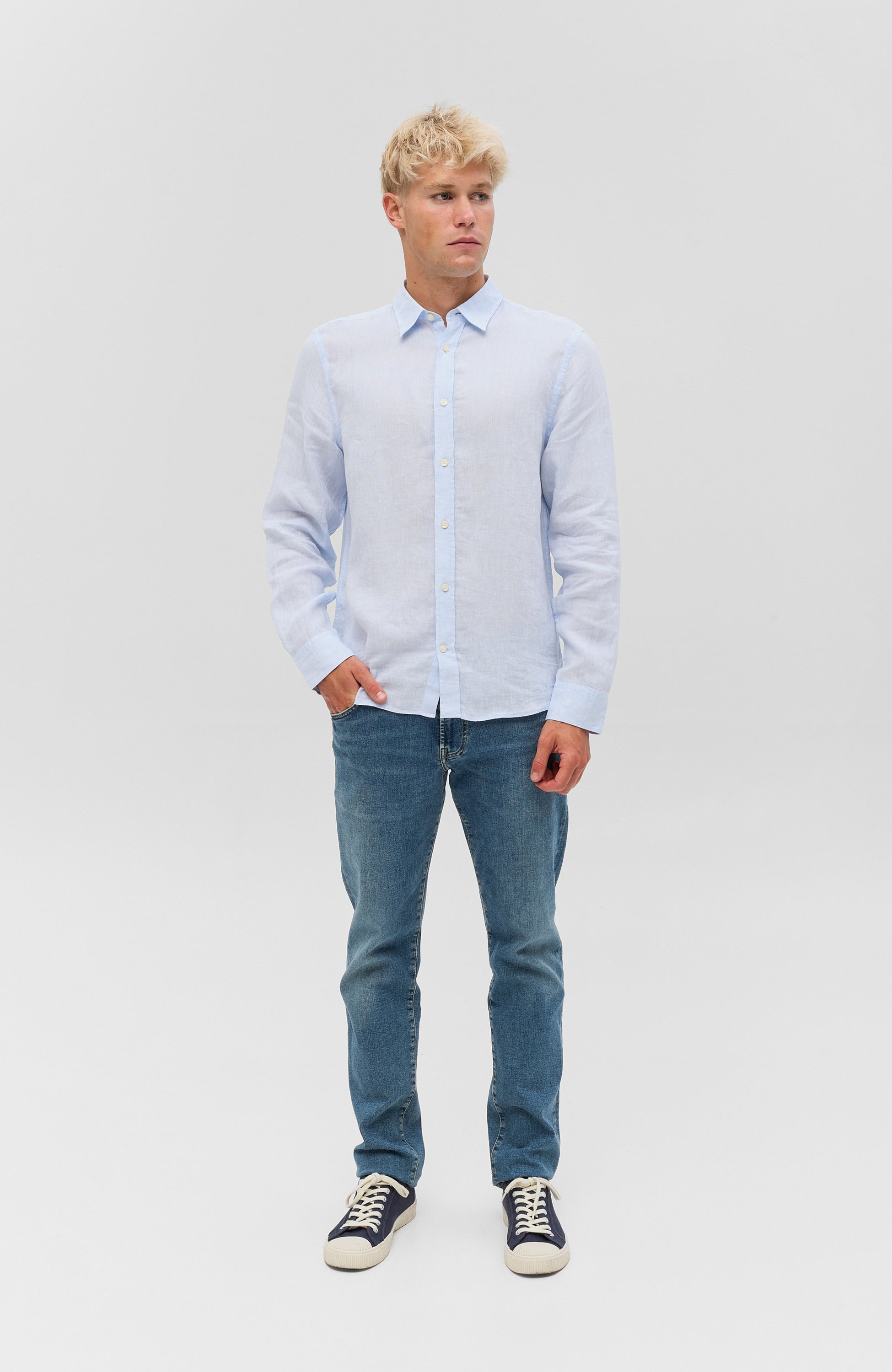 Tiger of sweden Blue Linen regular shirt spenser image 7