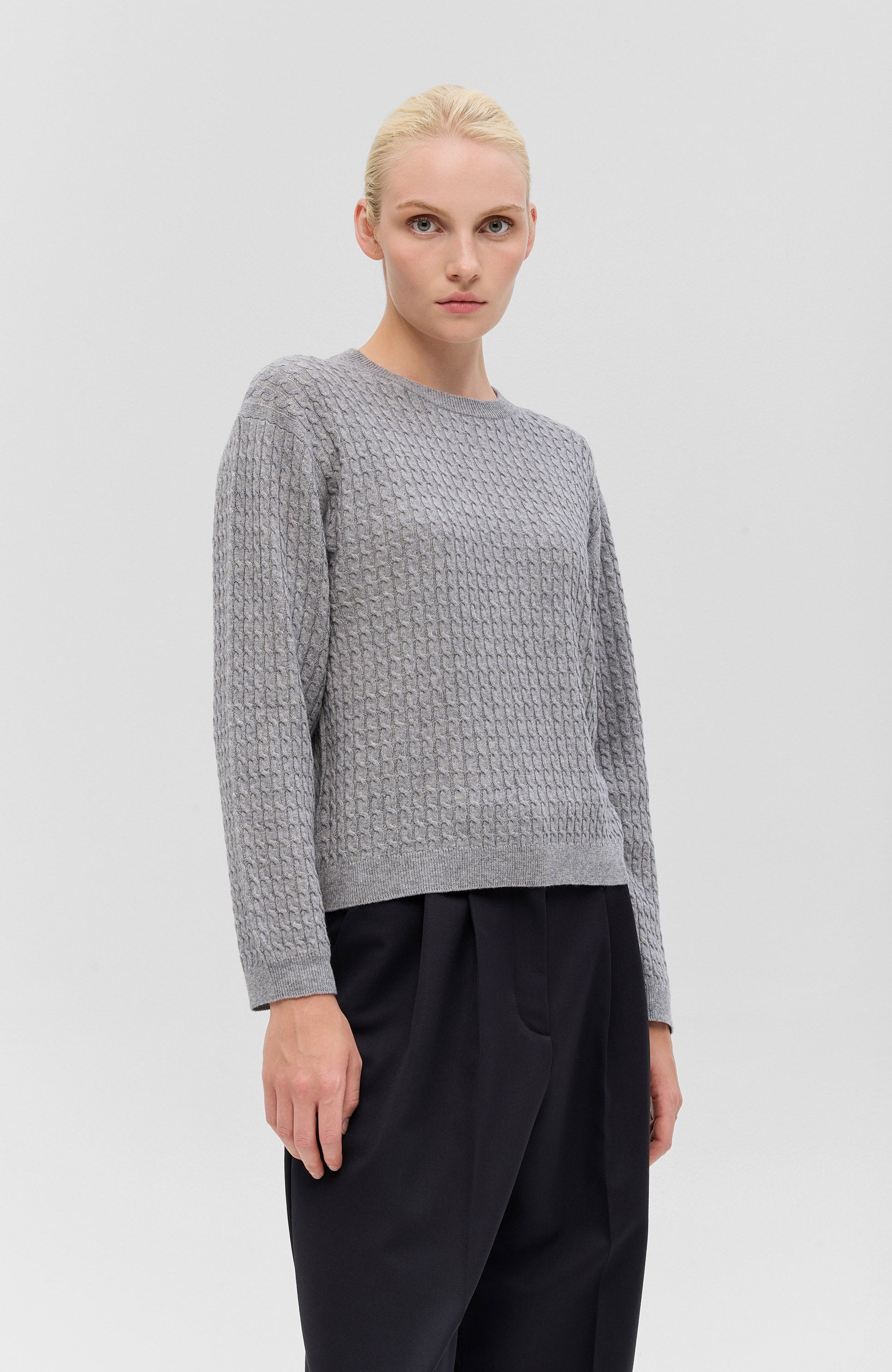 Ftc cashmere Grey Sweter z okrągłym dekoltem image 3