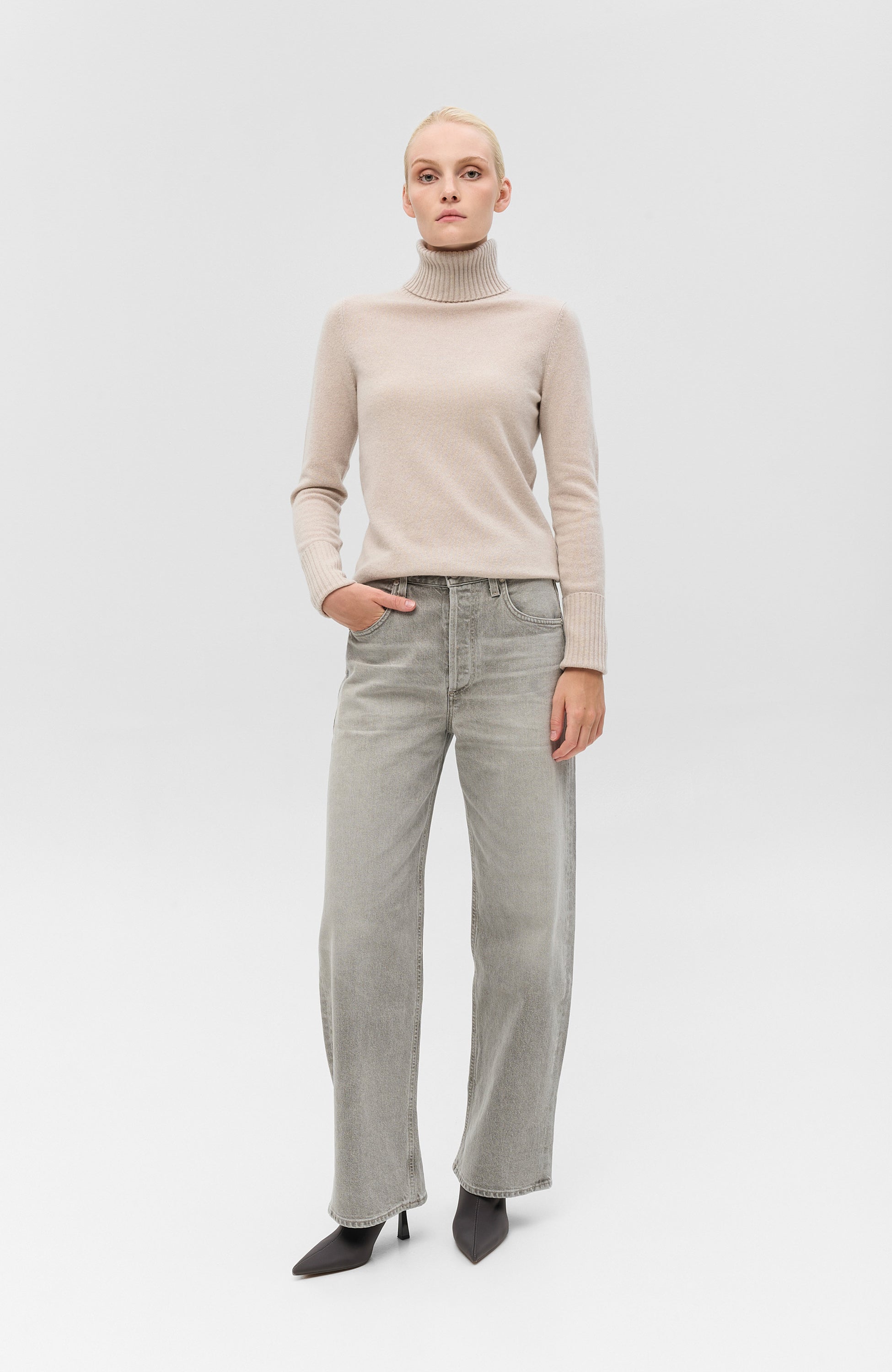 Ftc cashmere Neutral Kõrge kaelusega kašmiirist džemper image 7
