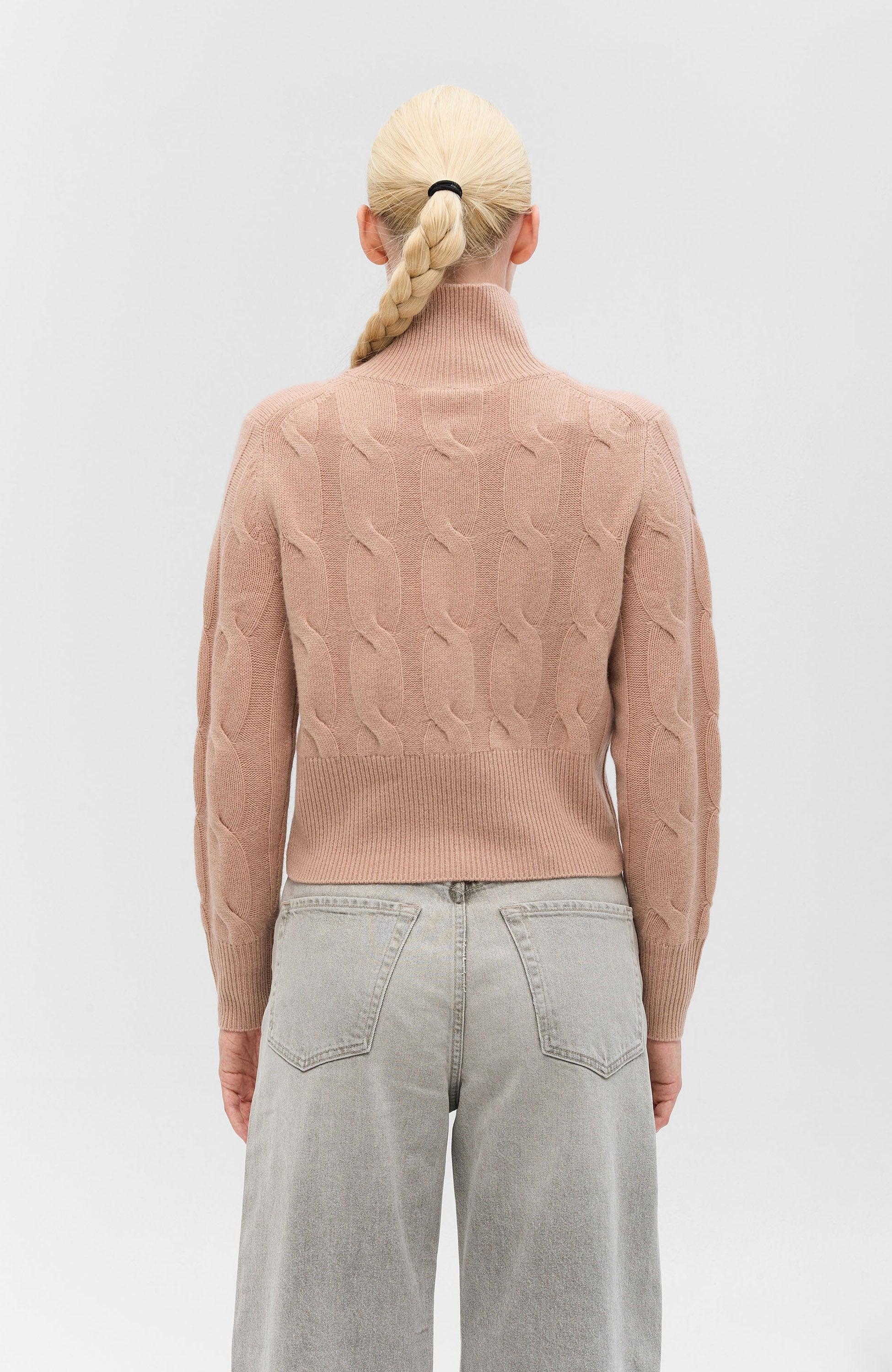 Ftc cashmere Neutral Kõrge kaelusega kootud pullover image 4