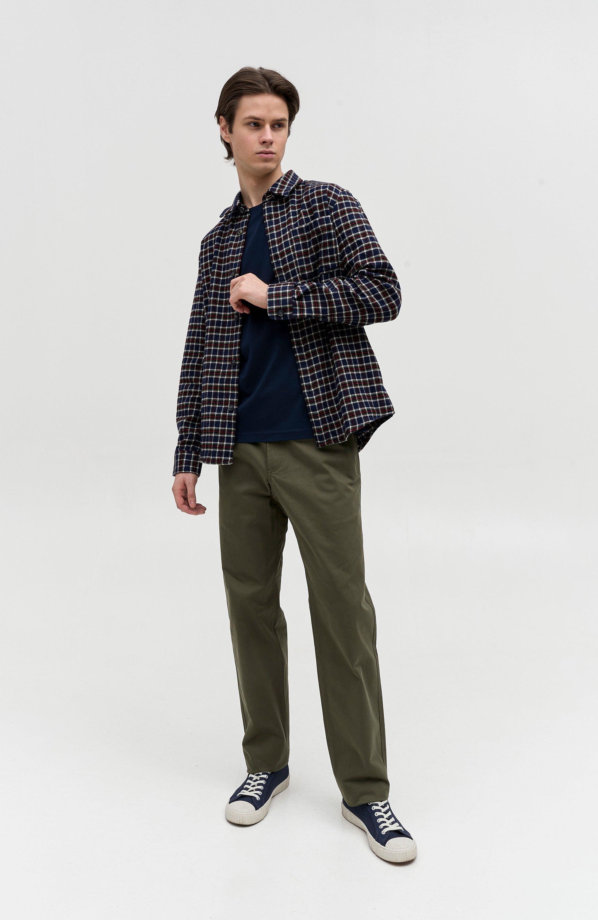 Wełniany overshirt w kratę TREK