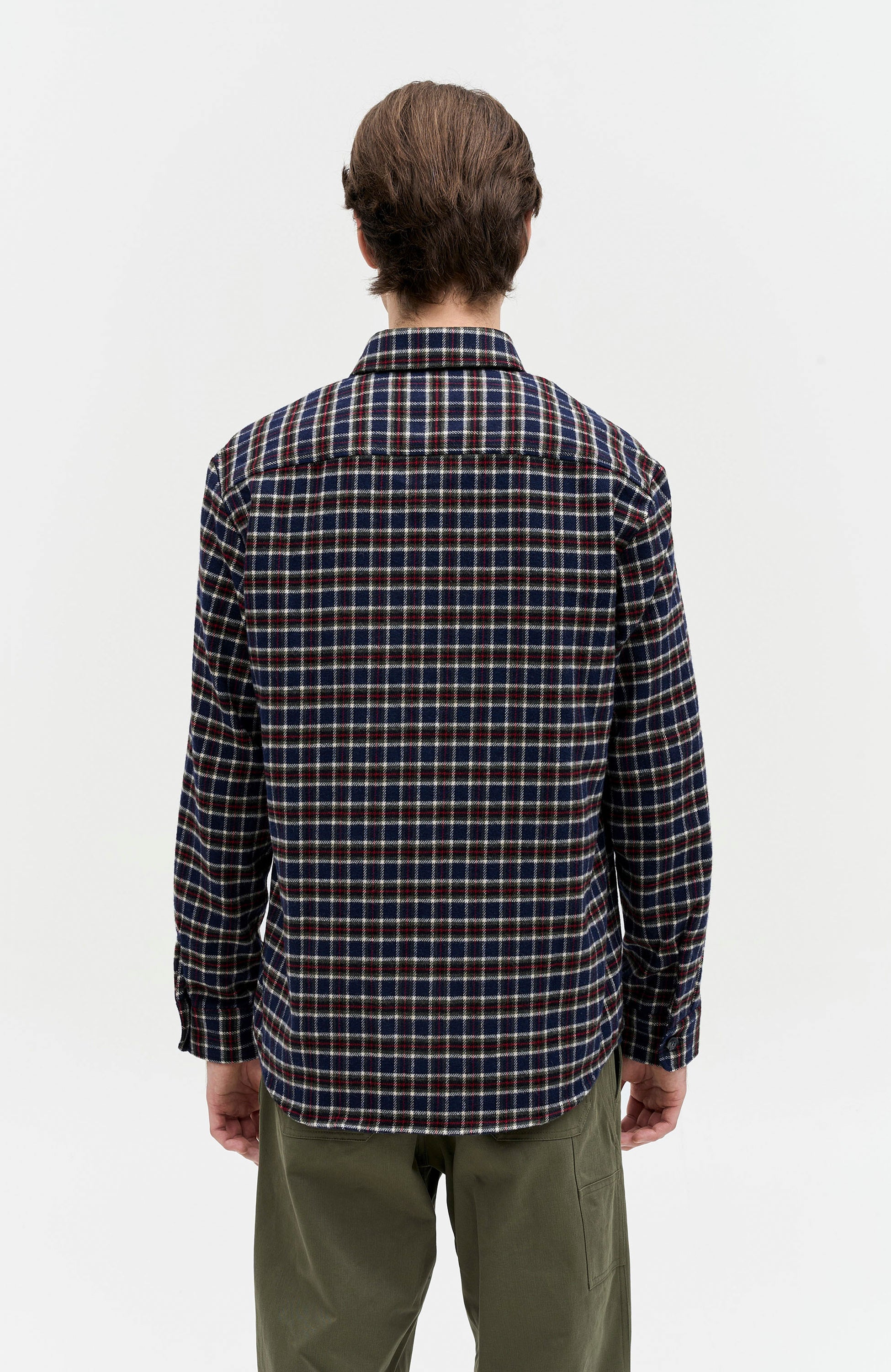 A.p.c. Navy Check-pattern wool overshirt trek image 4