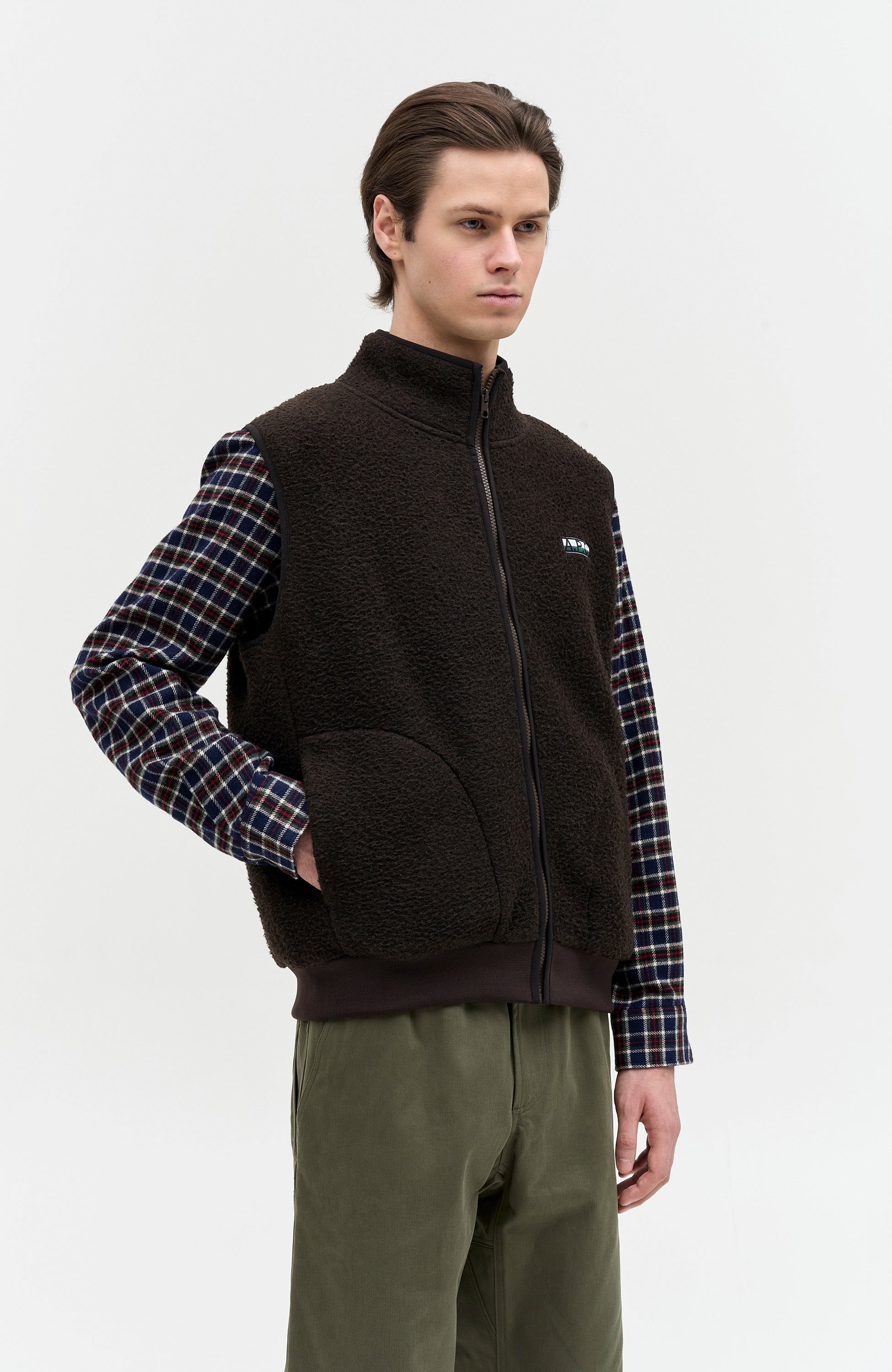 A.p.c. Brown Fliisist villane vest sequoia image 3
