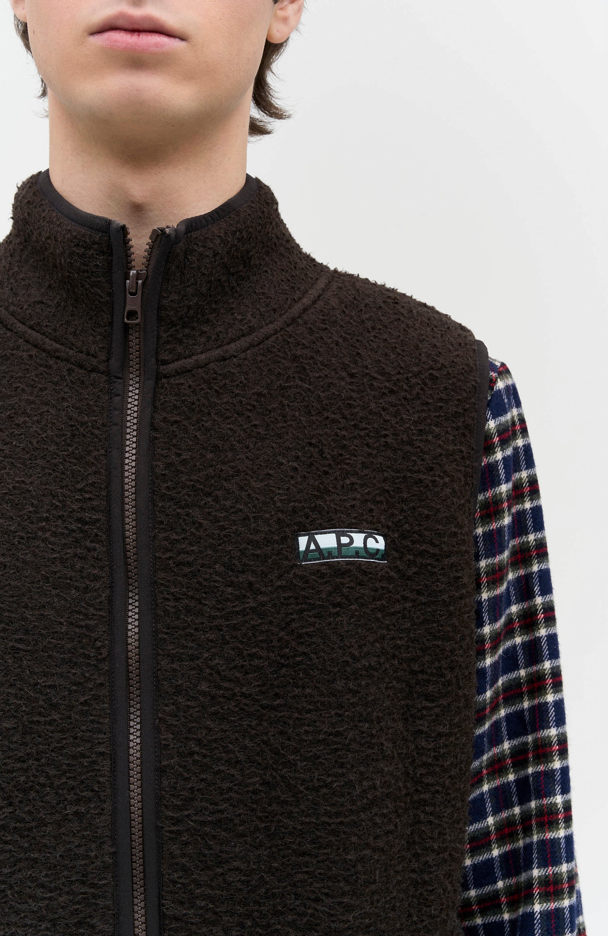 A.p.c. Brown Fliisist villane vest sequoia image 7