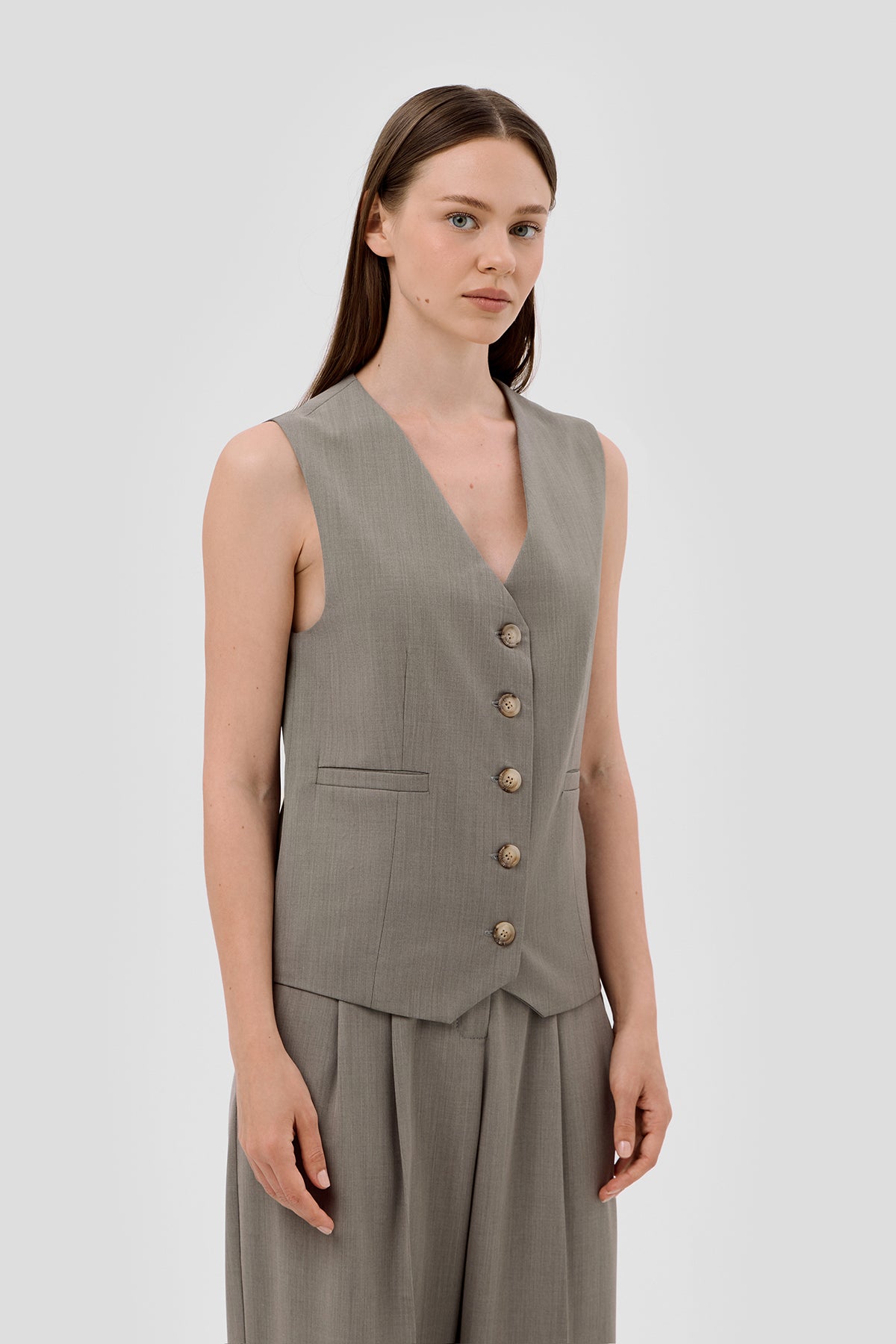 Beige brown Beige Ülikonnavest image 3