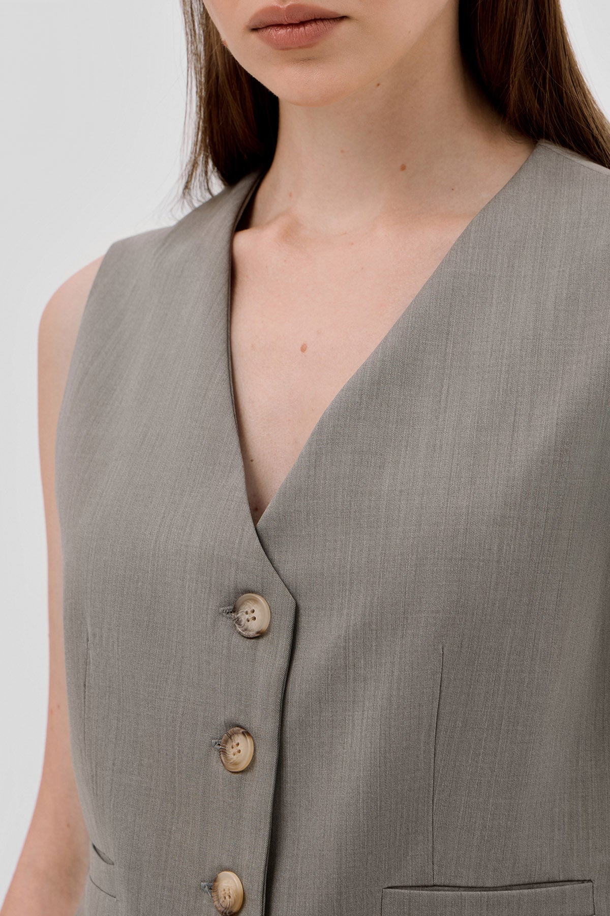 Beige brown Beige Ülikonnavest image 5