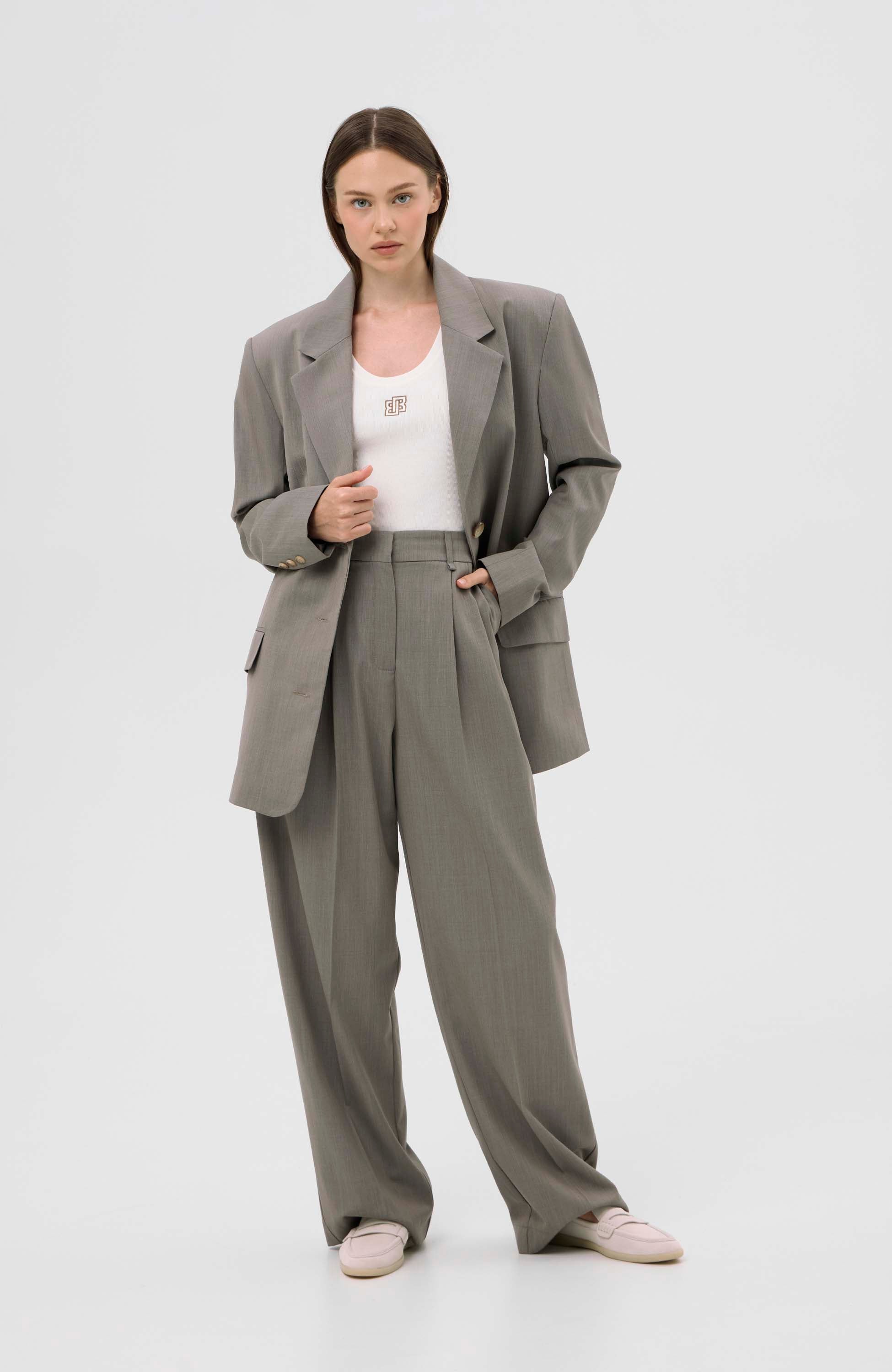 Beige brown Beige Marynarka garniturowa oversize image 2