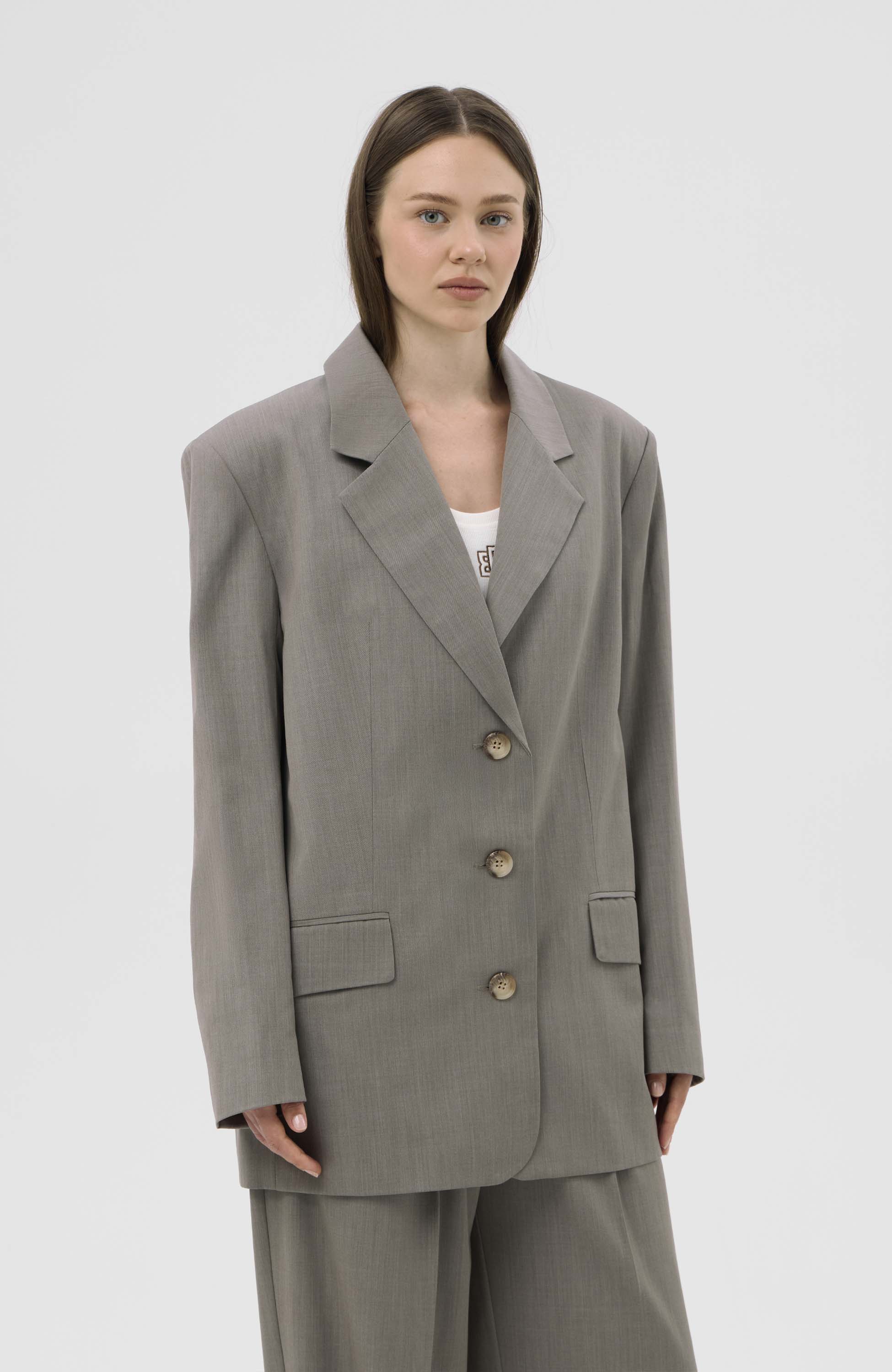Beige brown Beige Marynarka garniturowa oversize image 3