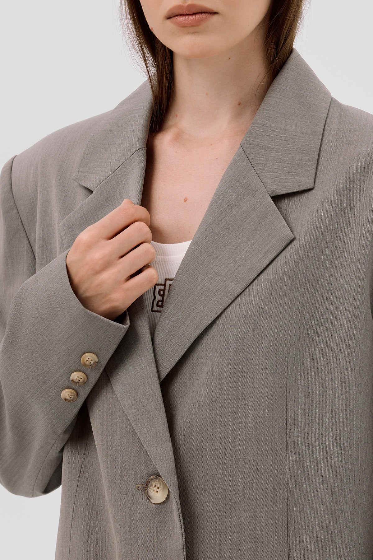 Beige brown Beige Oversized suit blazer image 5
