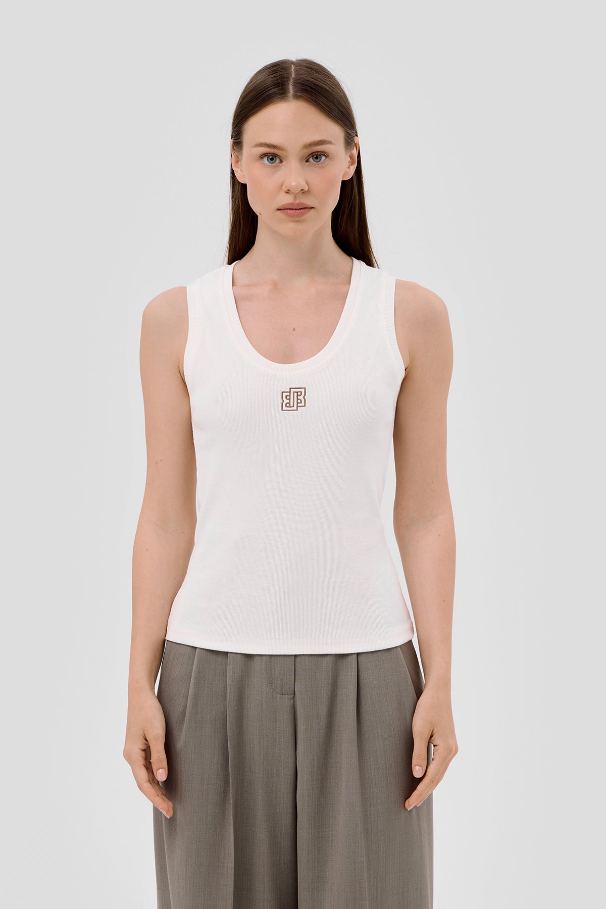 Prążkowany tank top