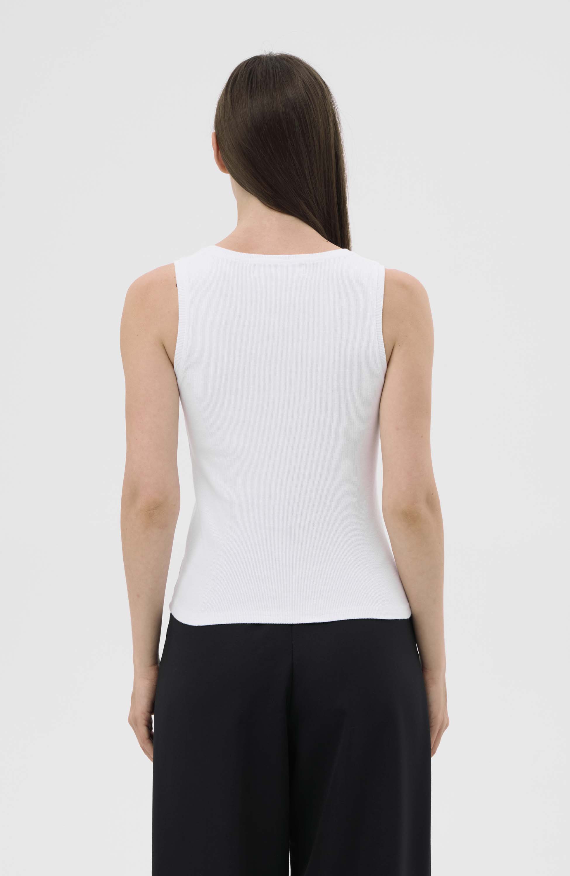 Beige brown White Top z haftowanym logo image 4