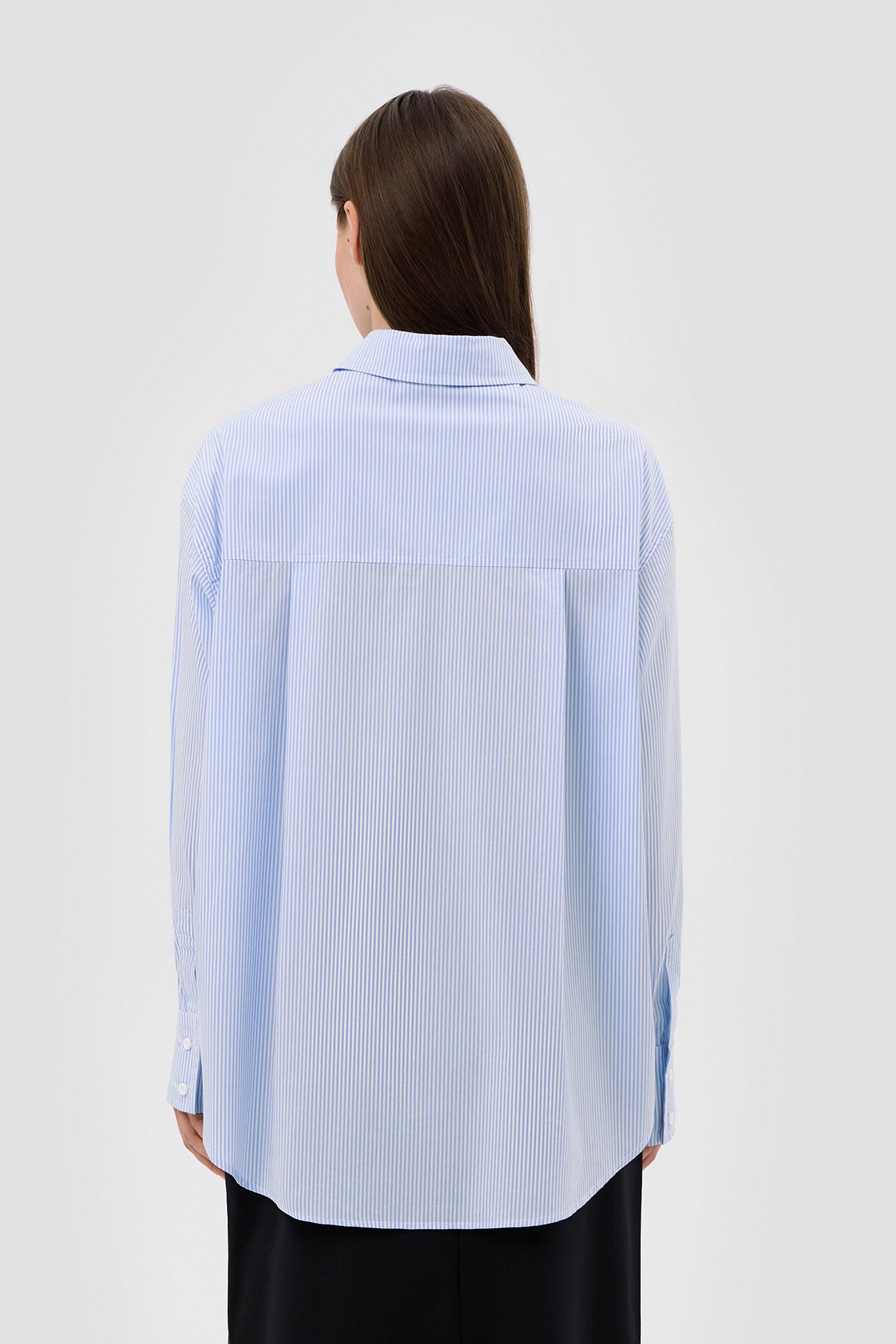 Beige brown Blue Oversized striped shirt image 4