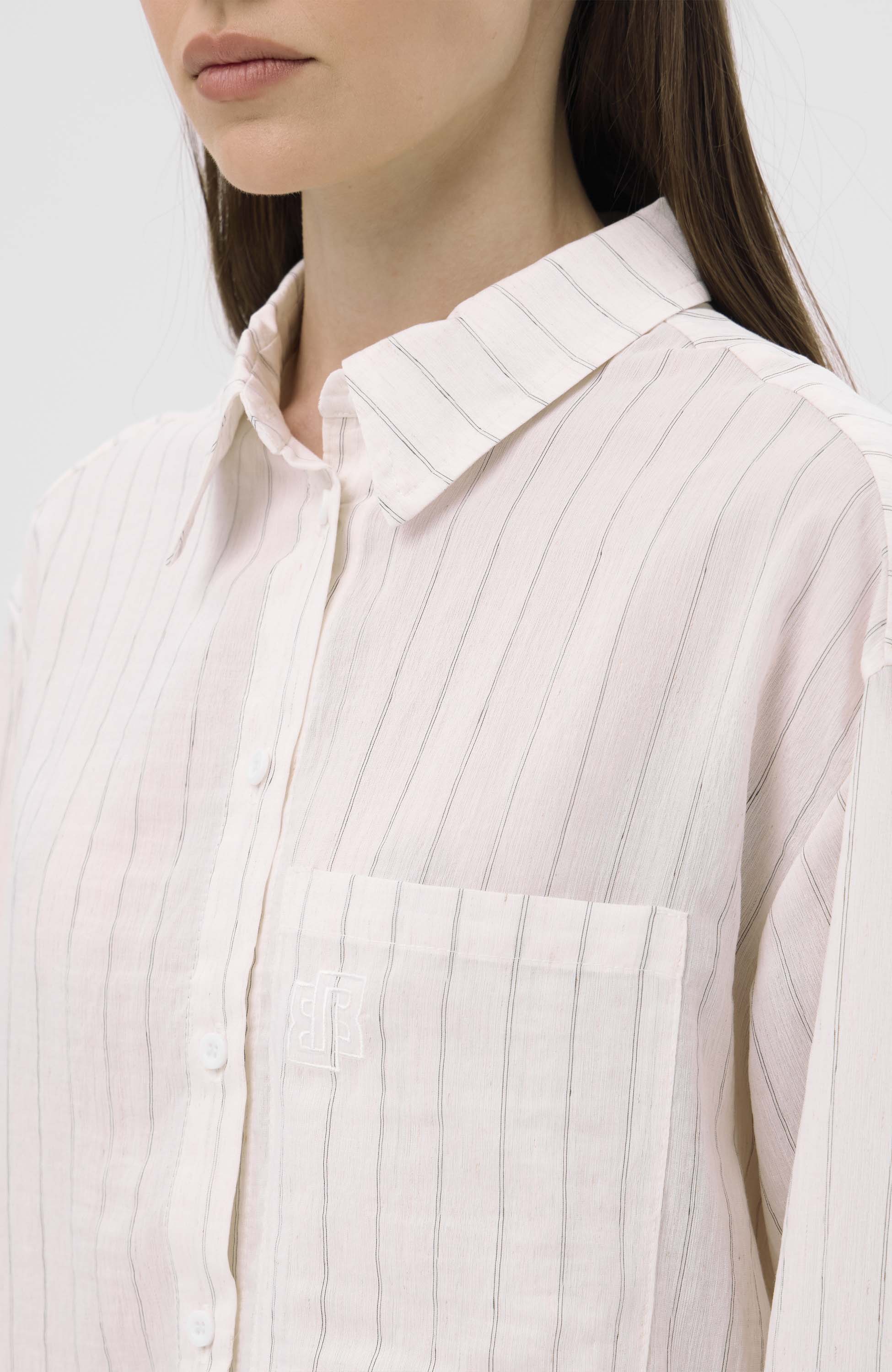 Beige brown Neutral Lniana koszula image 6