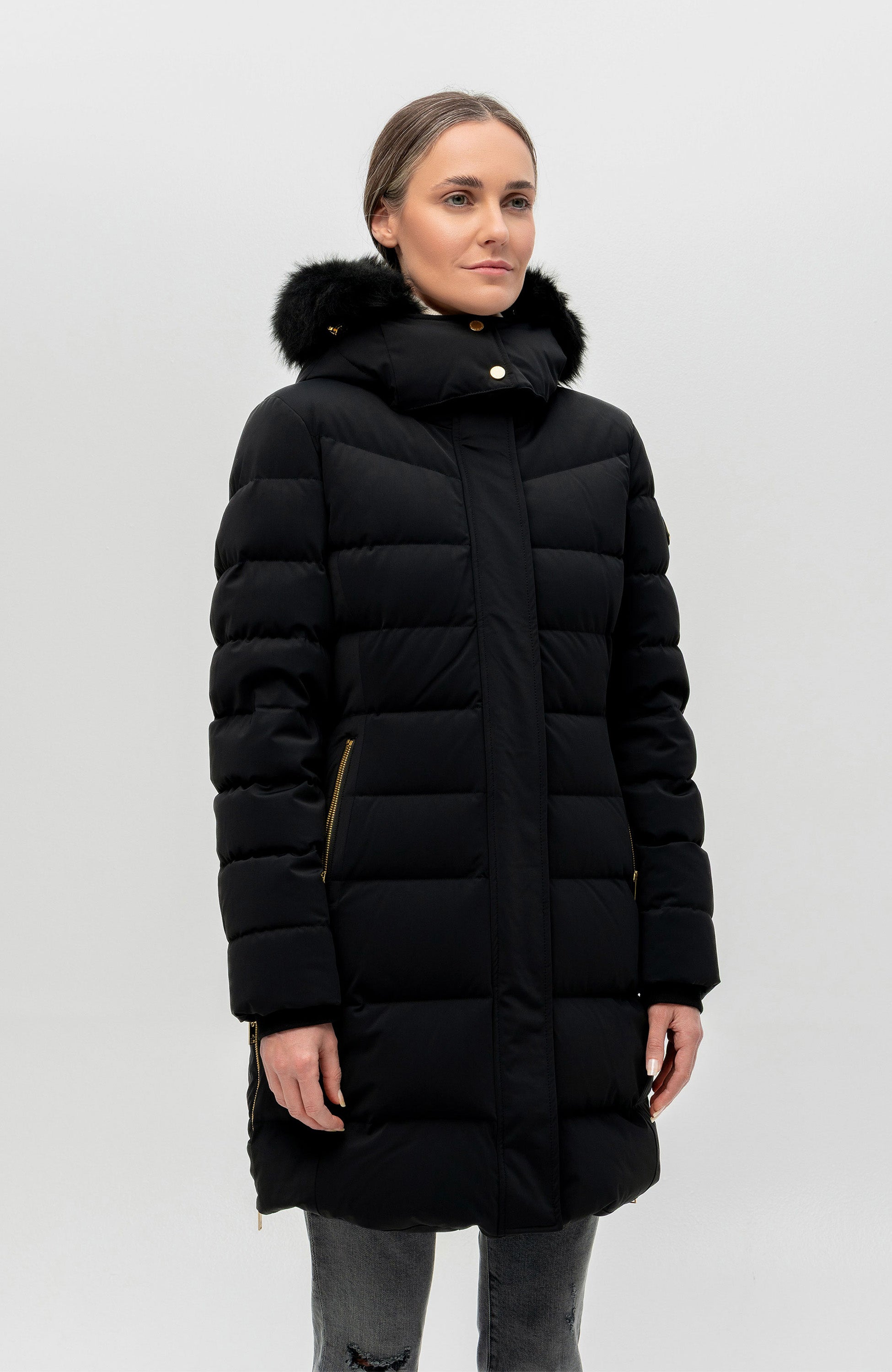 Moose knuckles Black Gold-detail down parka watershed image 3