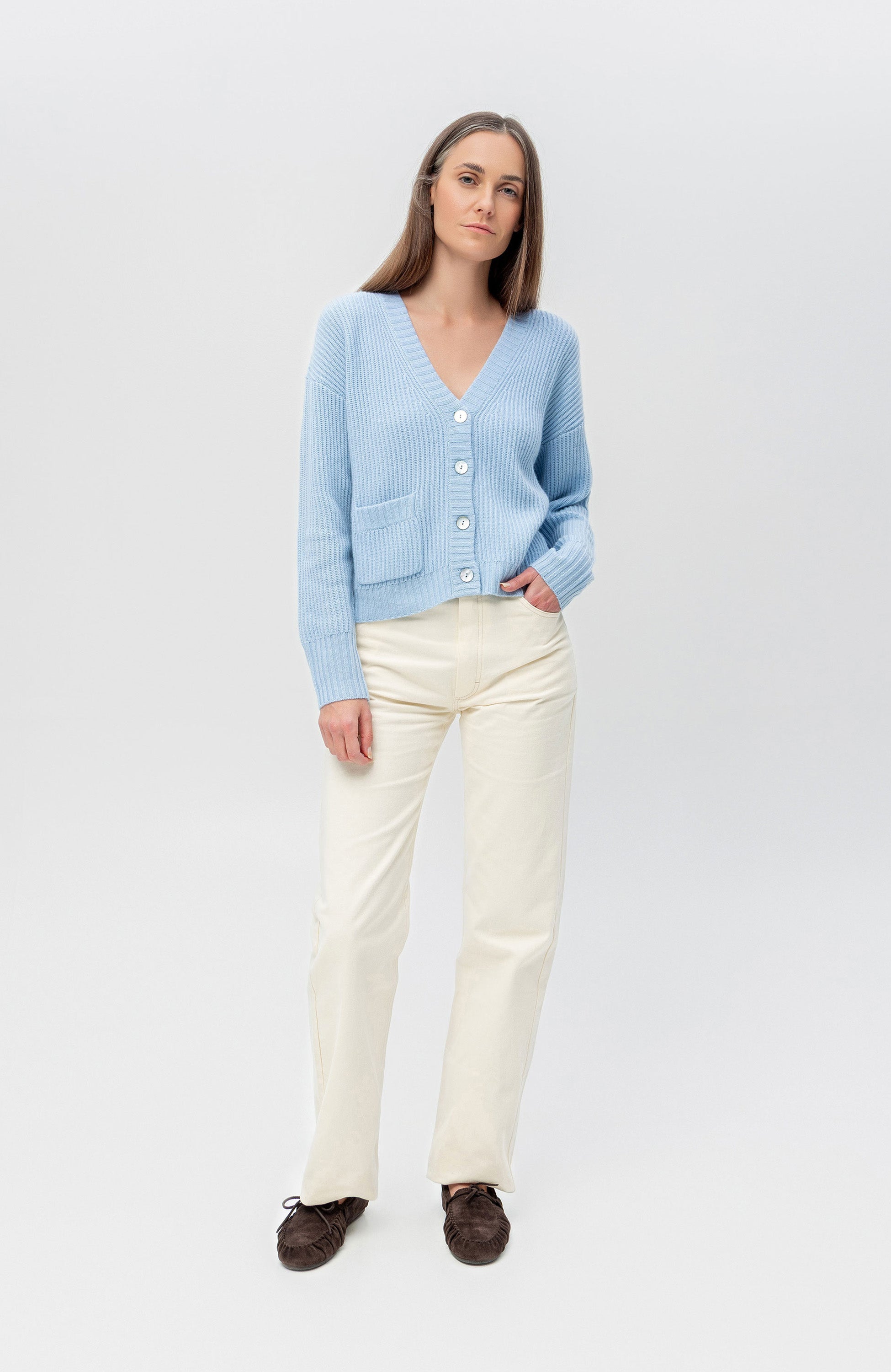 Ftc cashmere Blue Kardigan z kaszmiru image 2