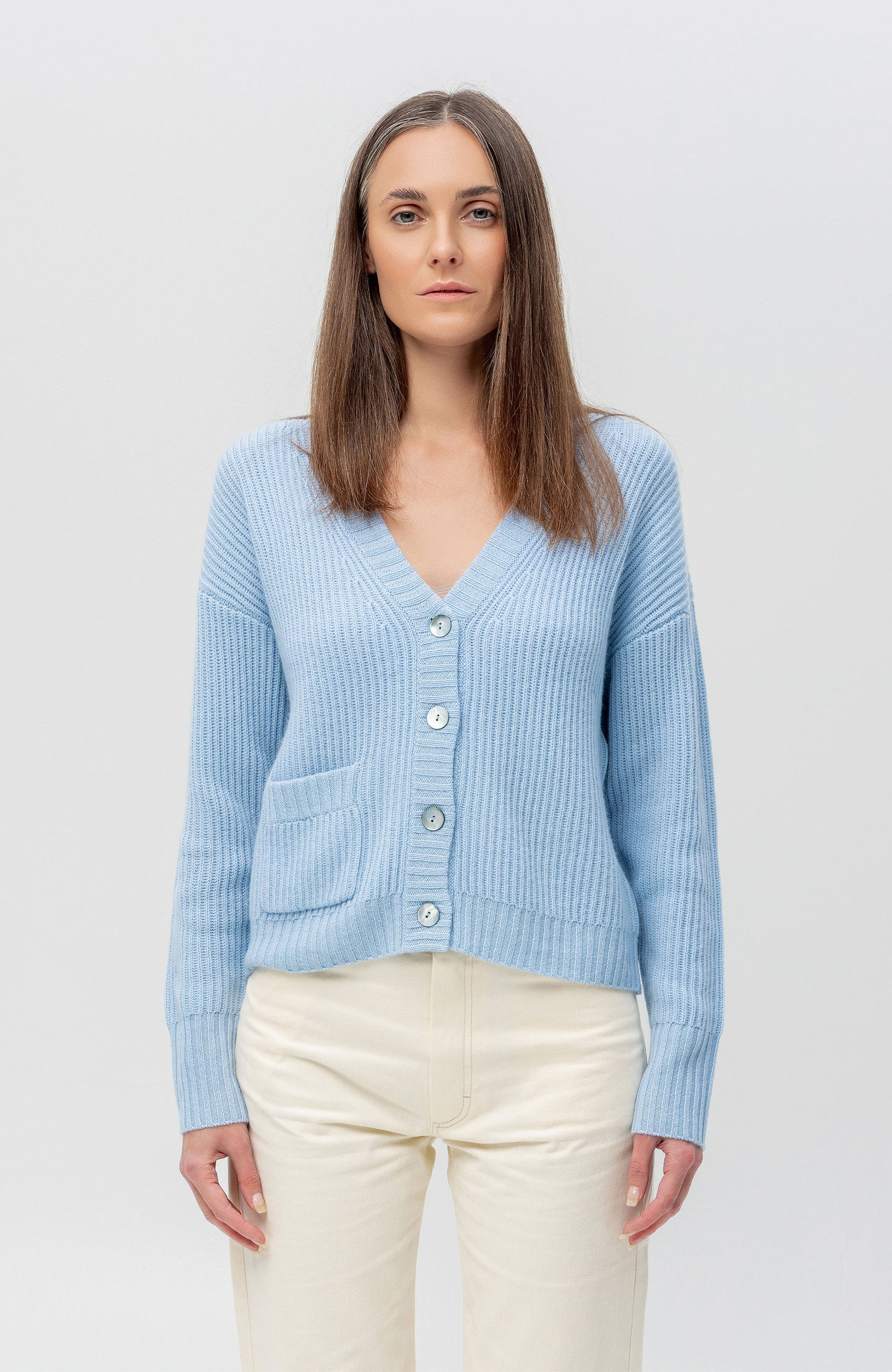 Ftc cashmere Blue Kardigan z kaszmiru image 1