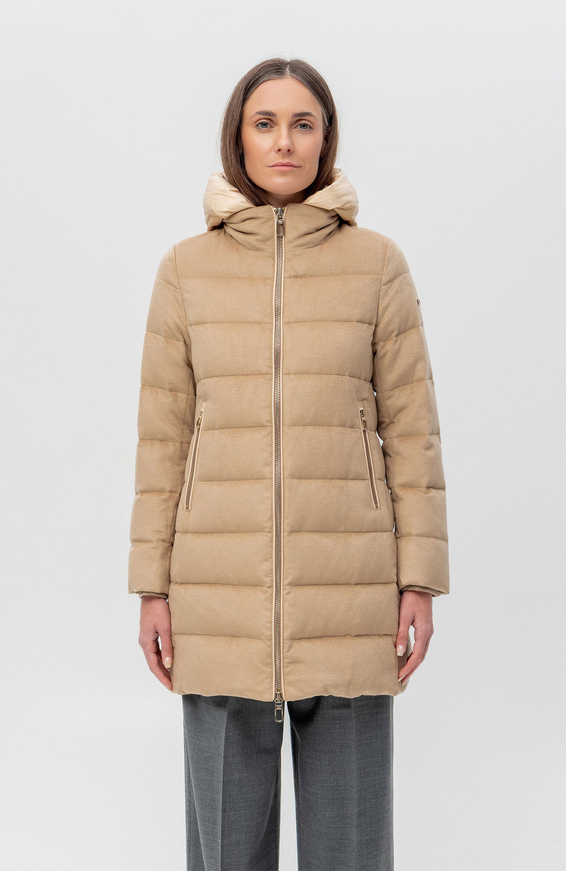Duno Beige Quilted wool coat alhambra image 1