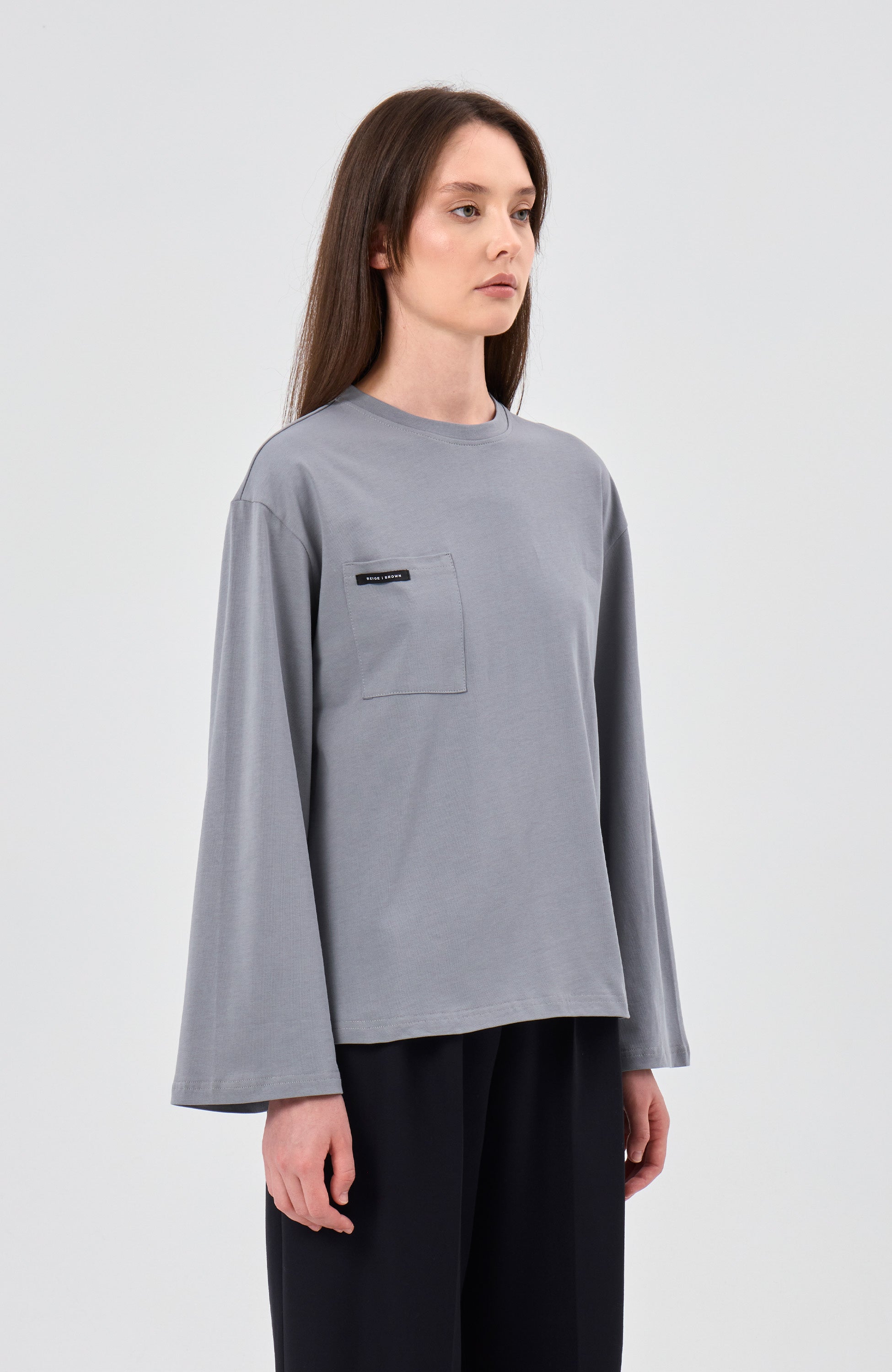 Beige brown Grey Longsleeve oversize image 3