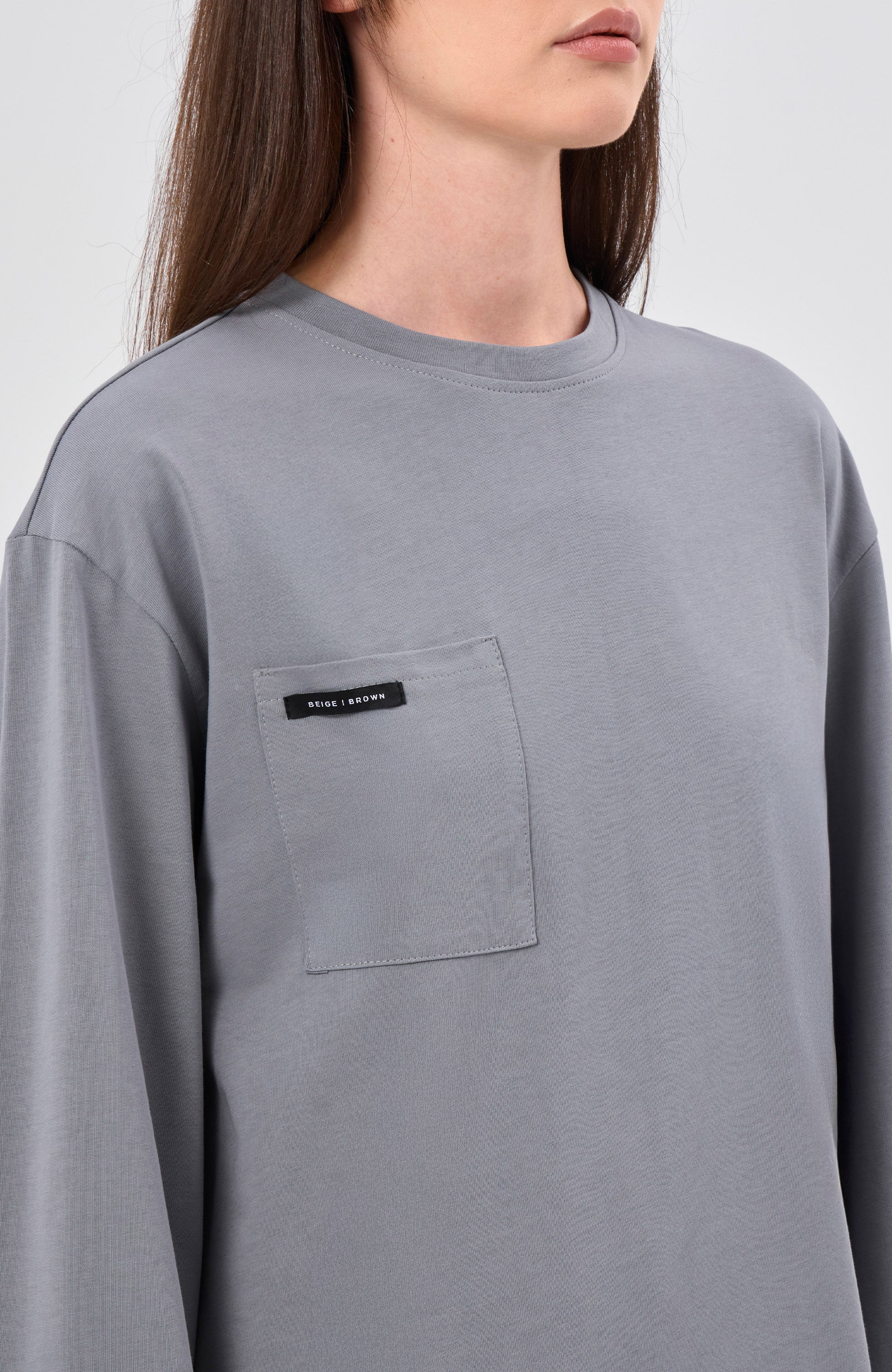 Beige brown Grey Longsleeve oversize image 5