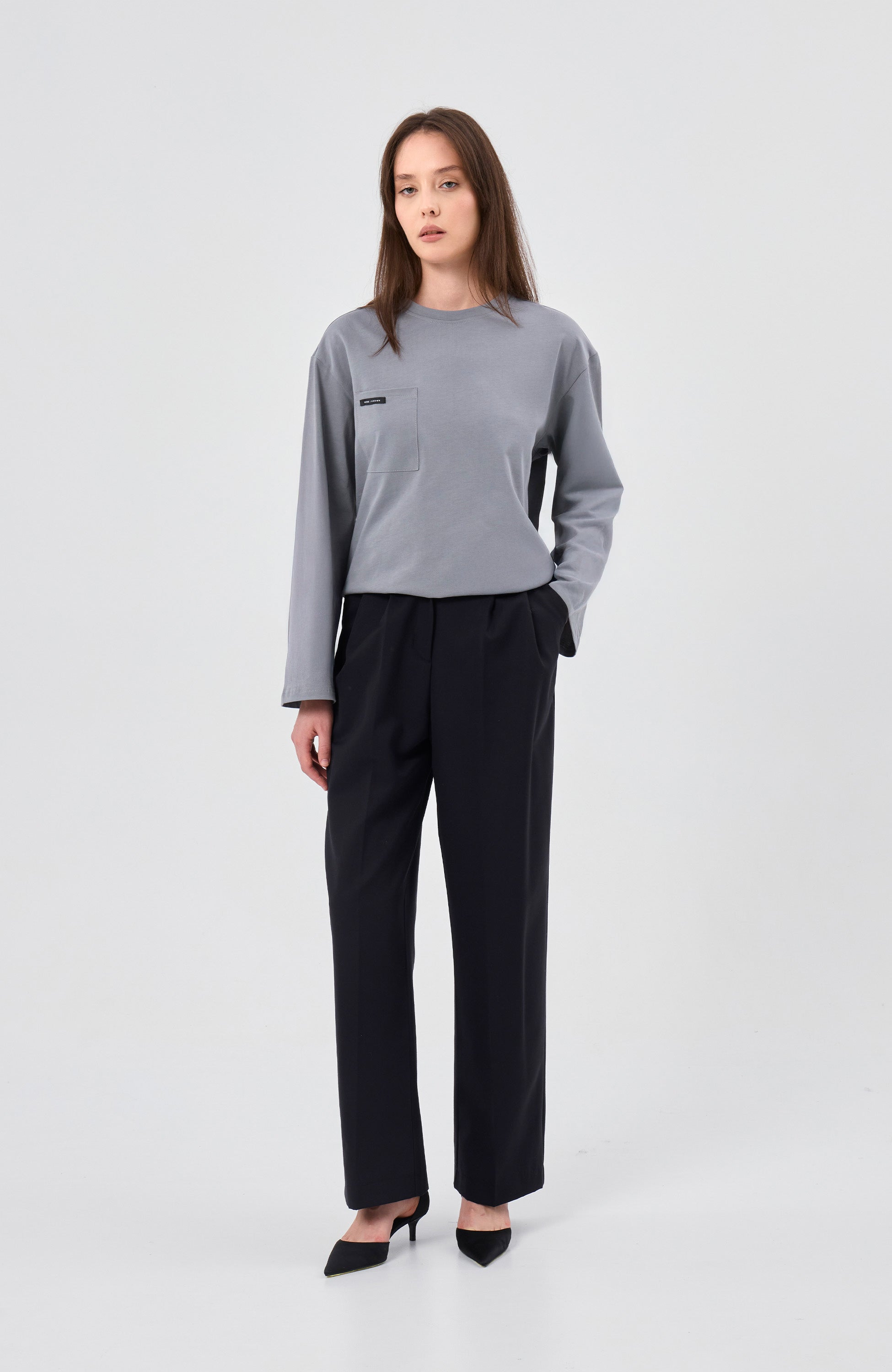 Beige brown Grey Longsleeve oversize image 2