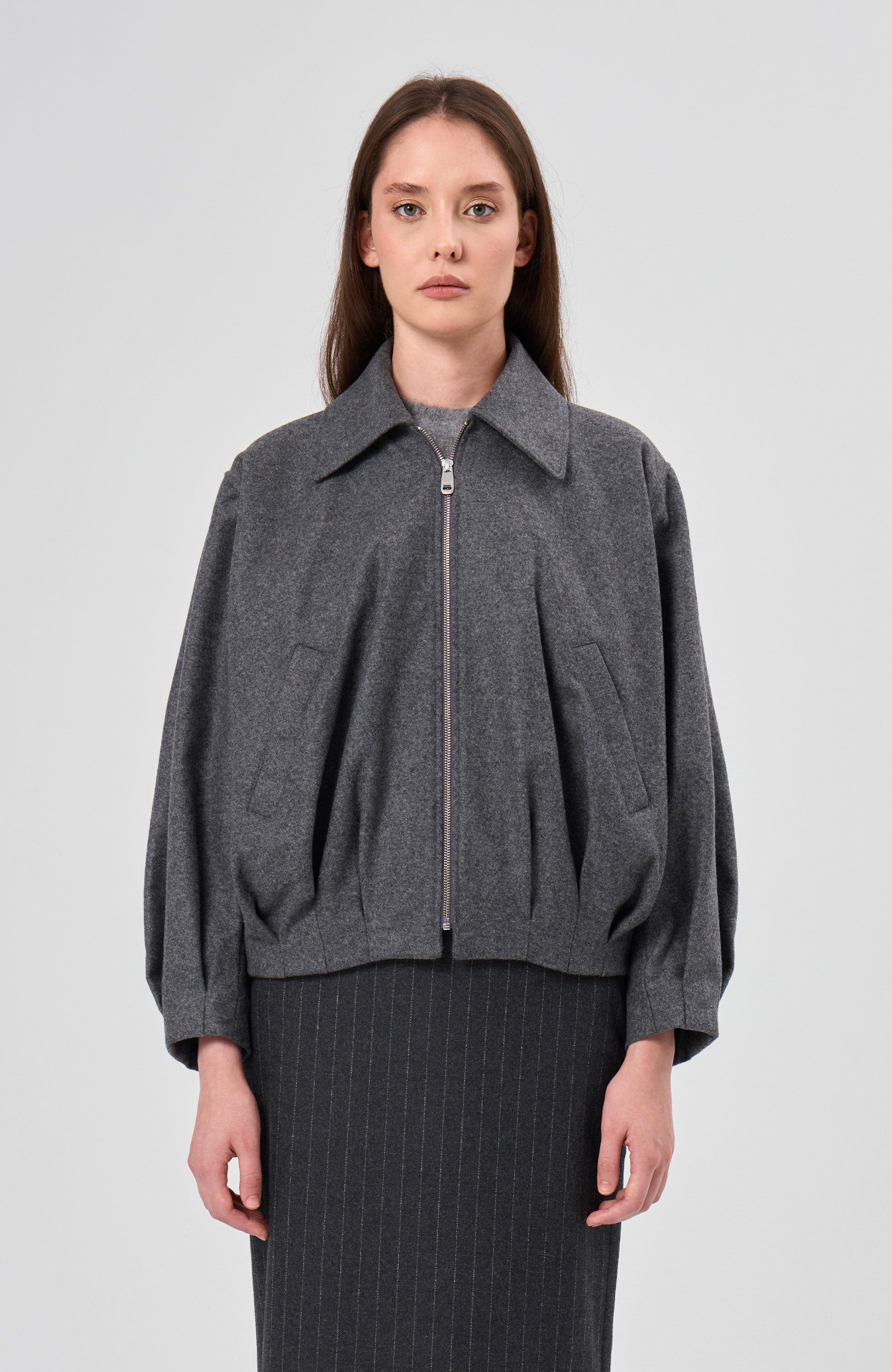Wool felt blouson