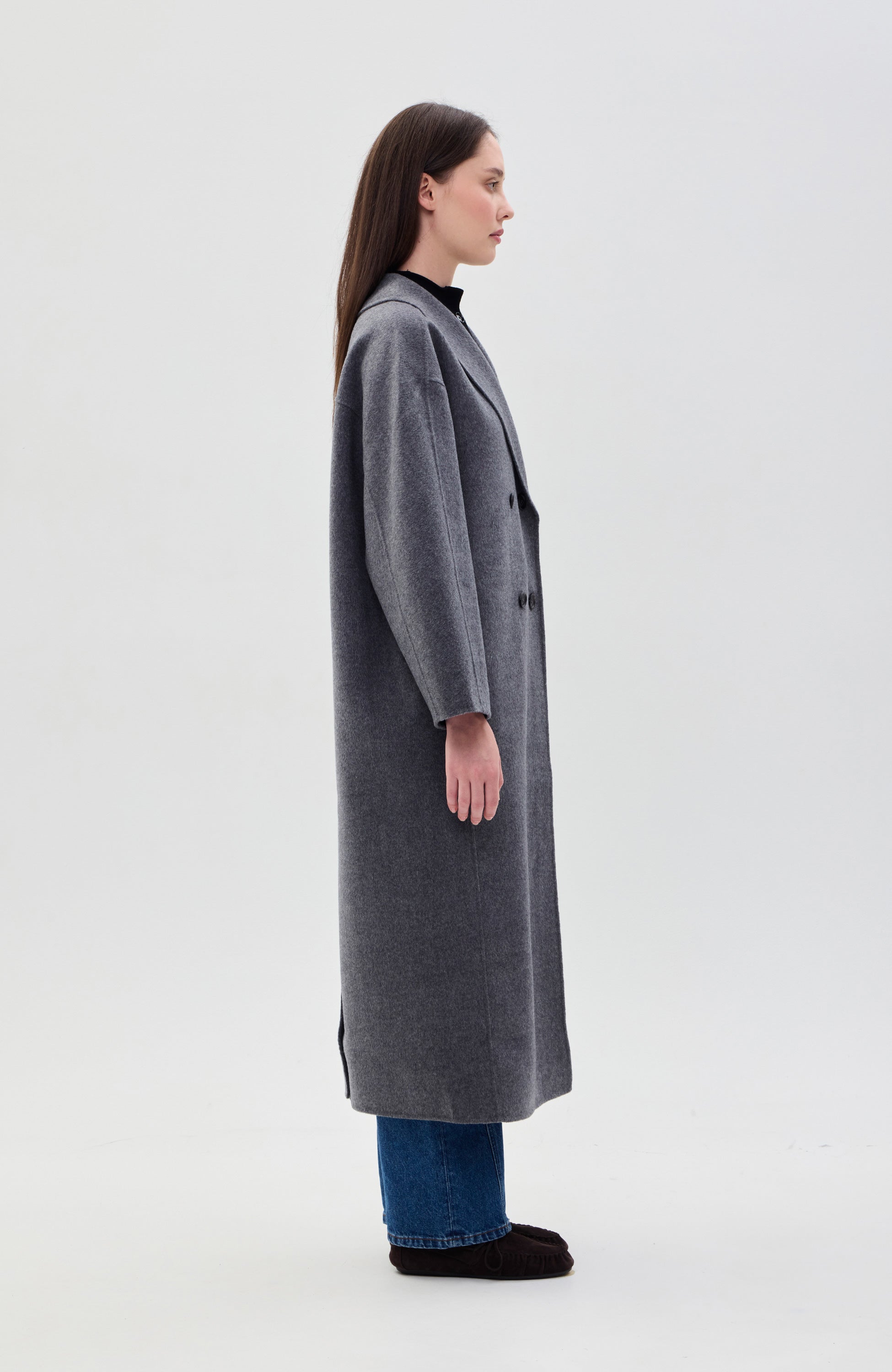 House of dagmar Grey Relaxed double coat image 5