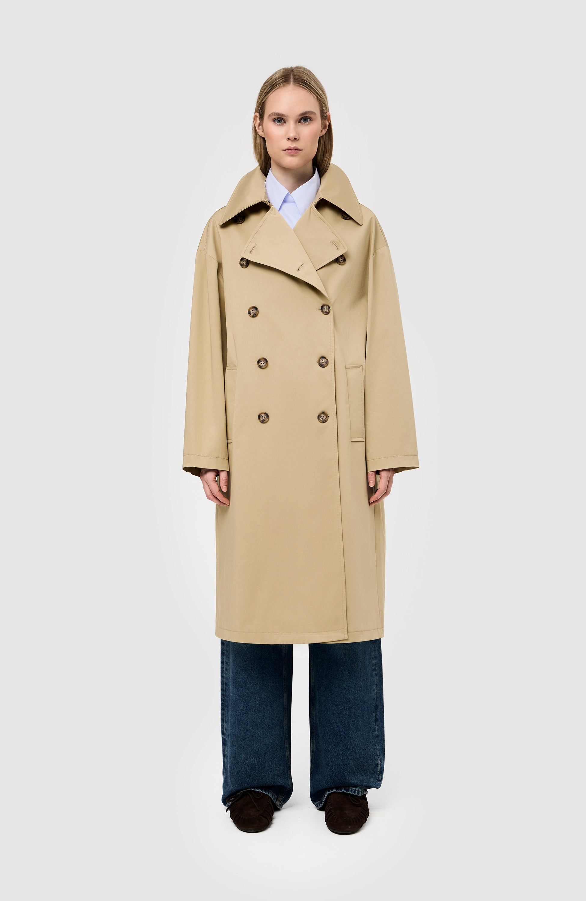 House of dagmar Beige Long trenchcoat image 3