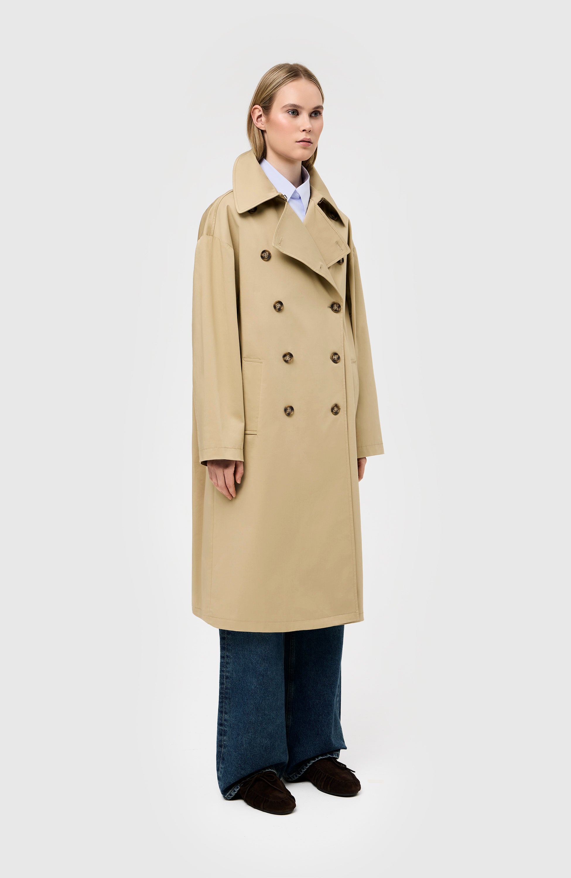 House of dagmar Beige Long trenchcoat image 4