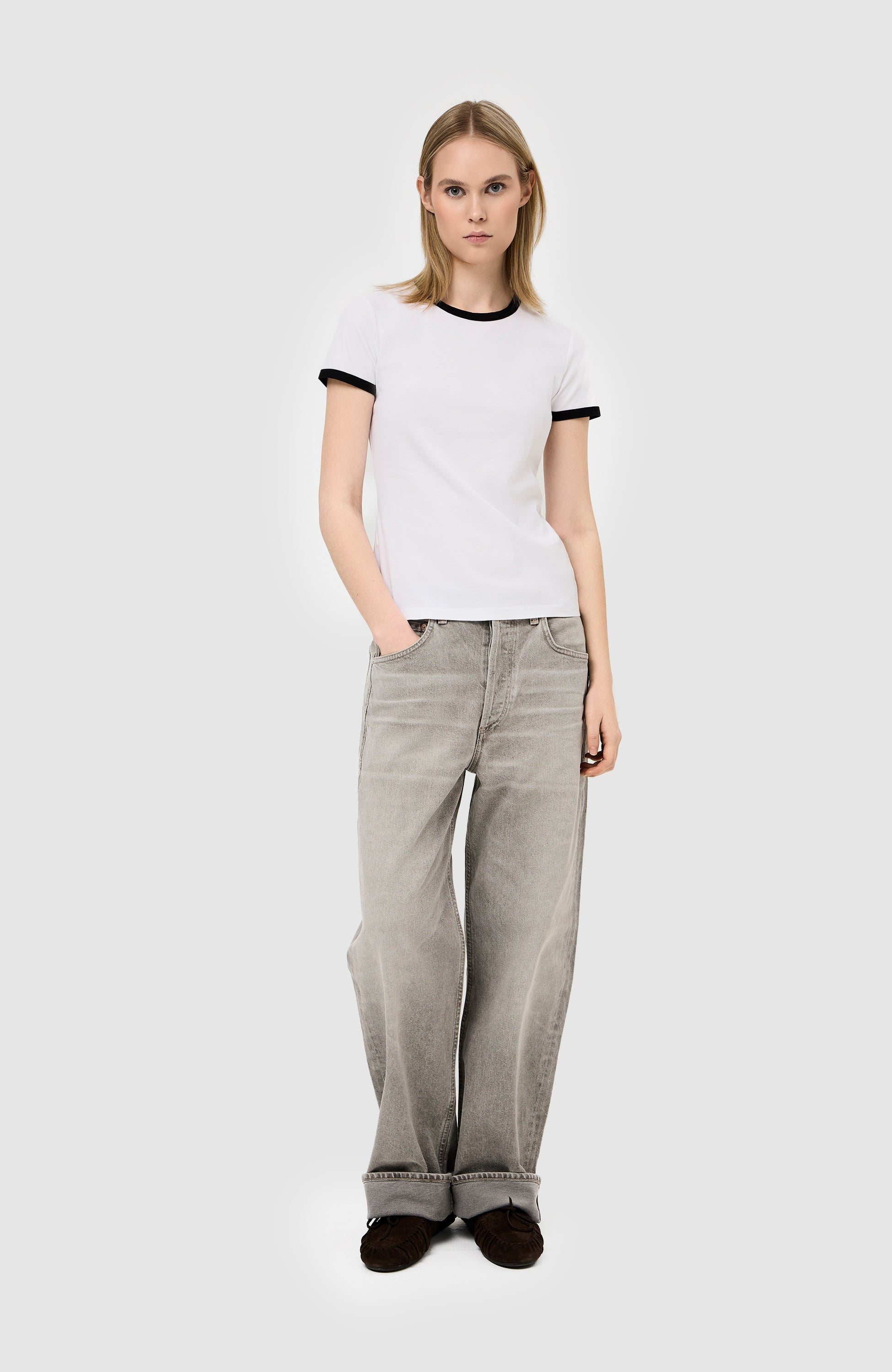 Tiger of sweden White Contrast-trim cotton t-shirt farreh image 6