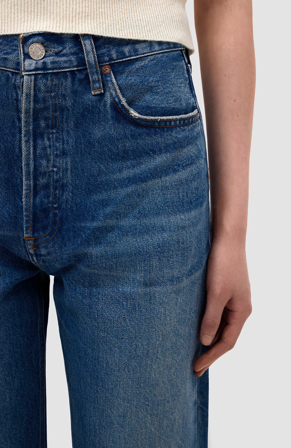 Agolde Blue High rise straight 90's pinch waist image 7
