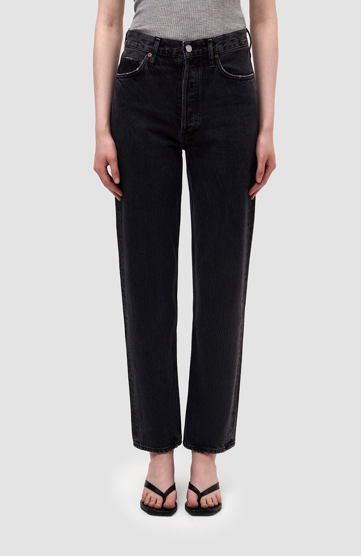Agolde Black High-rise straight jeans 90's pinch image 3
