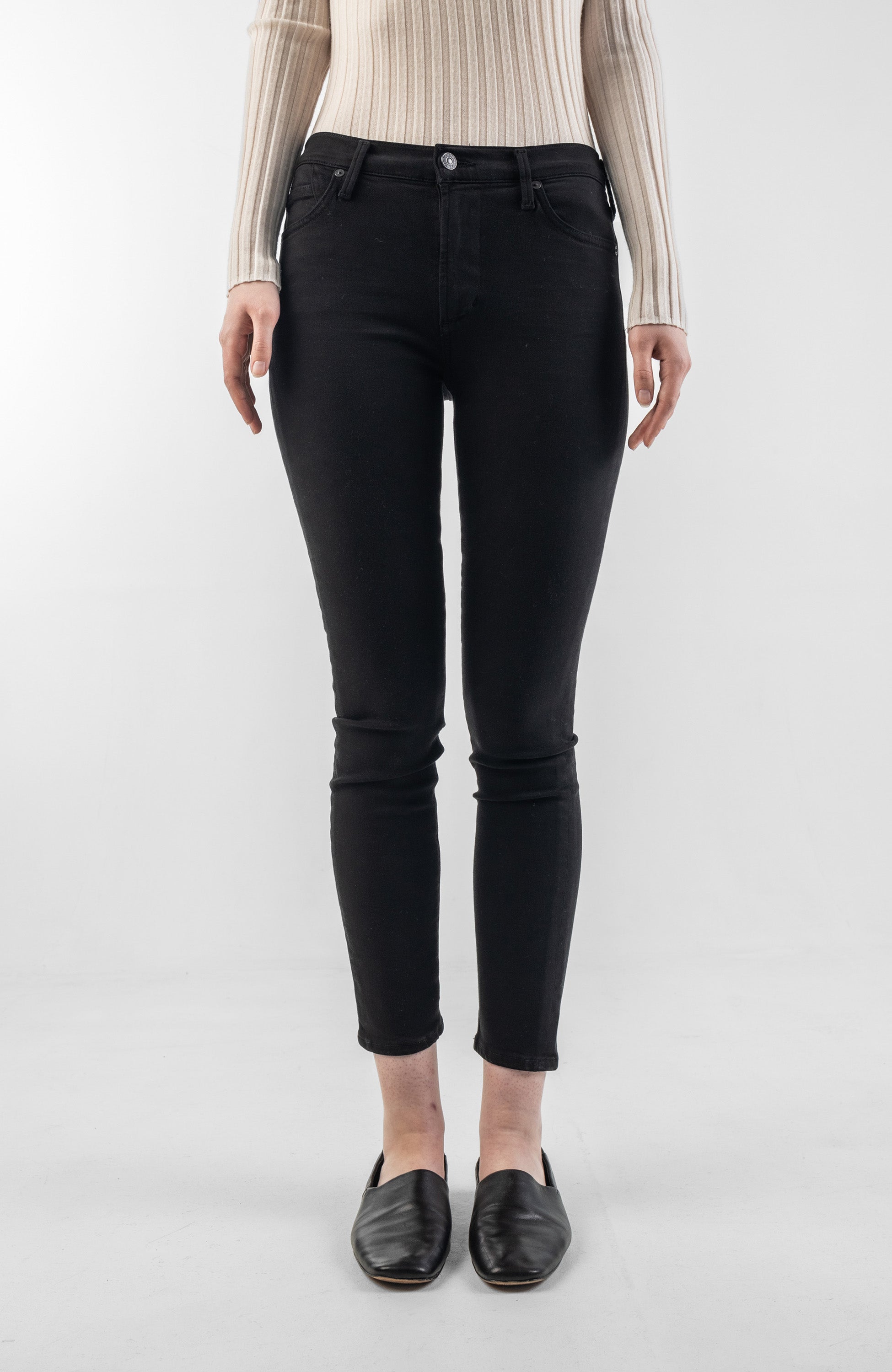 Citizens of humanity Black Mid-rise skinny jeans rocket ankle image 3