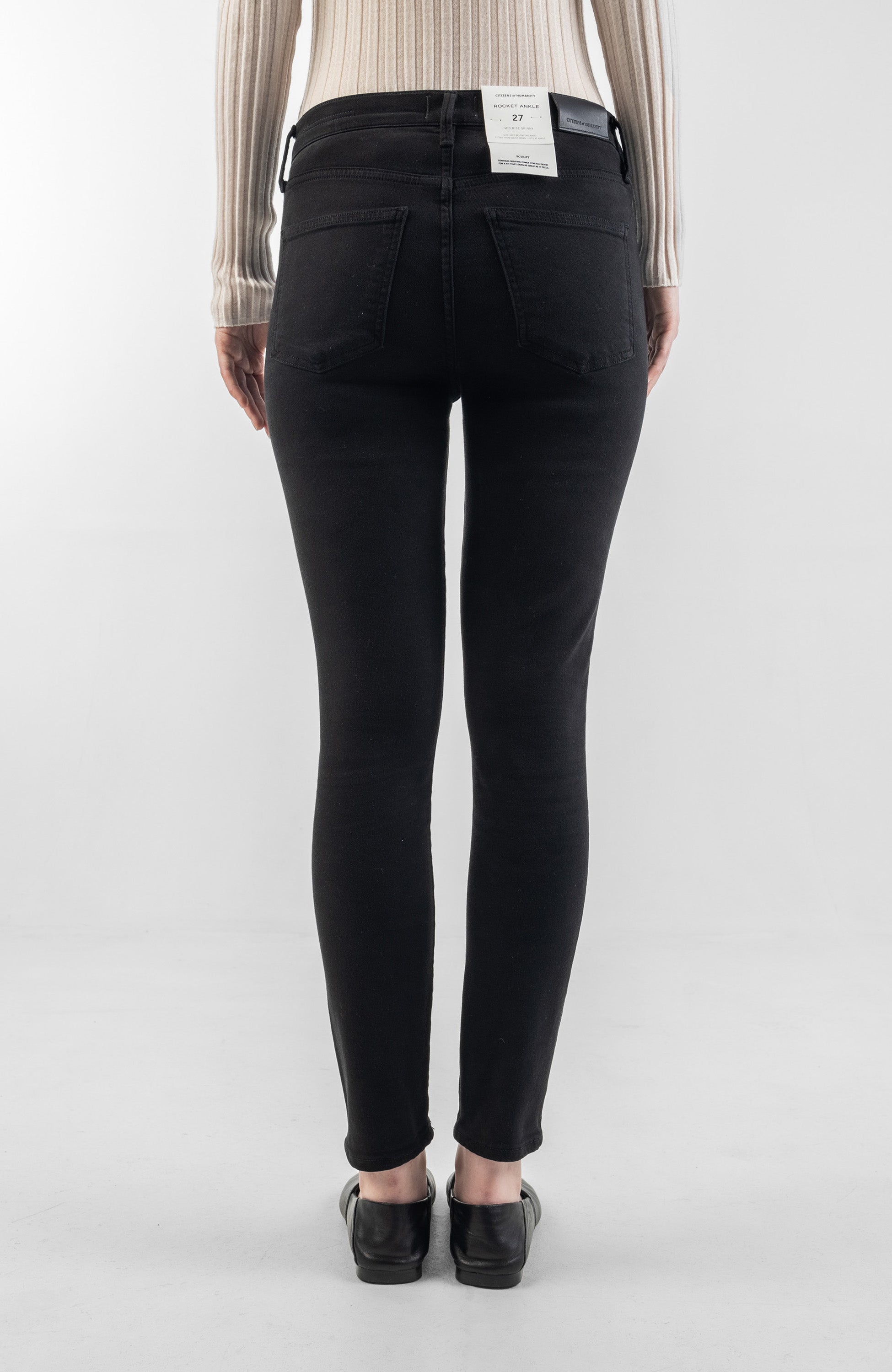 Citizens of humanity Black Mid-rise skinny jeans rocket ankle image 5