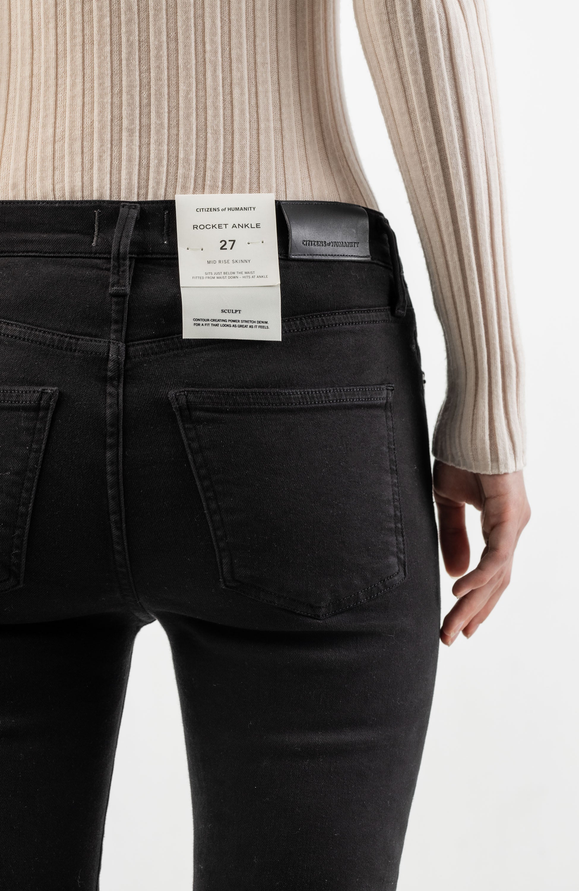 Citizens of humanity Black Mid-rise skinny jeans rocket ankle image 7
