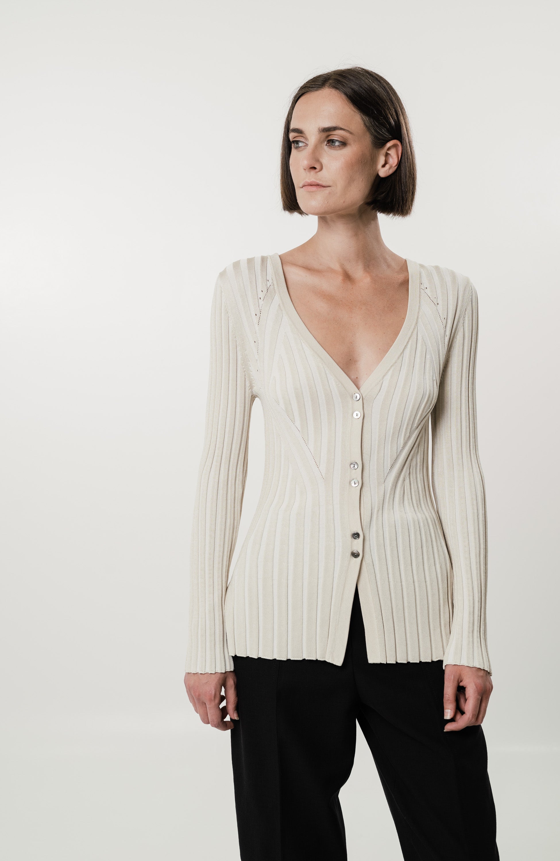 Ribbed cardigan JASMIN
