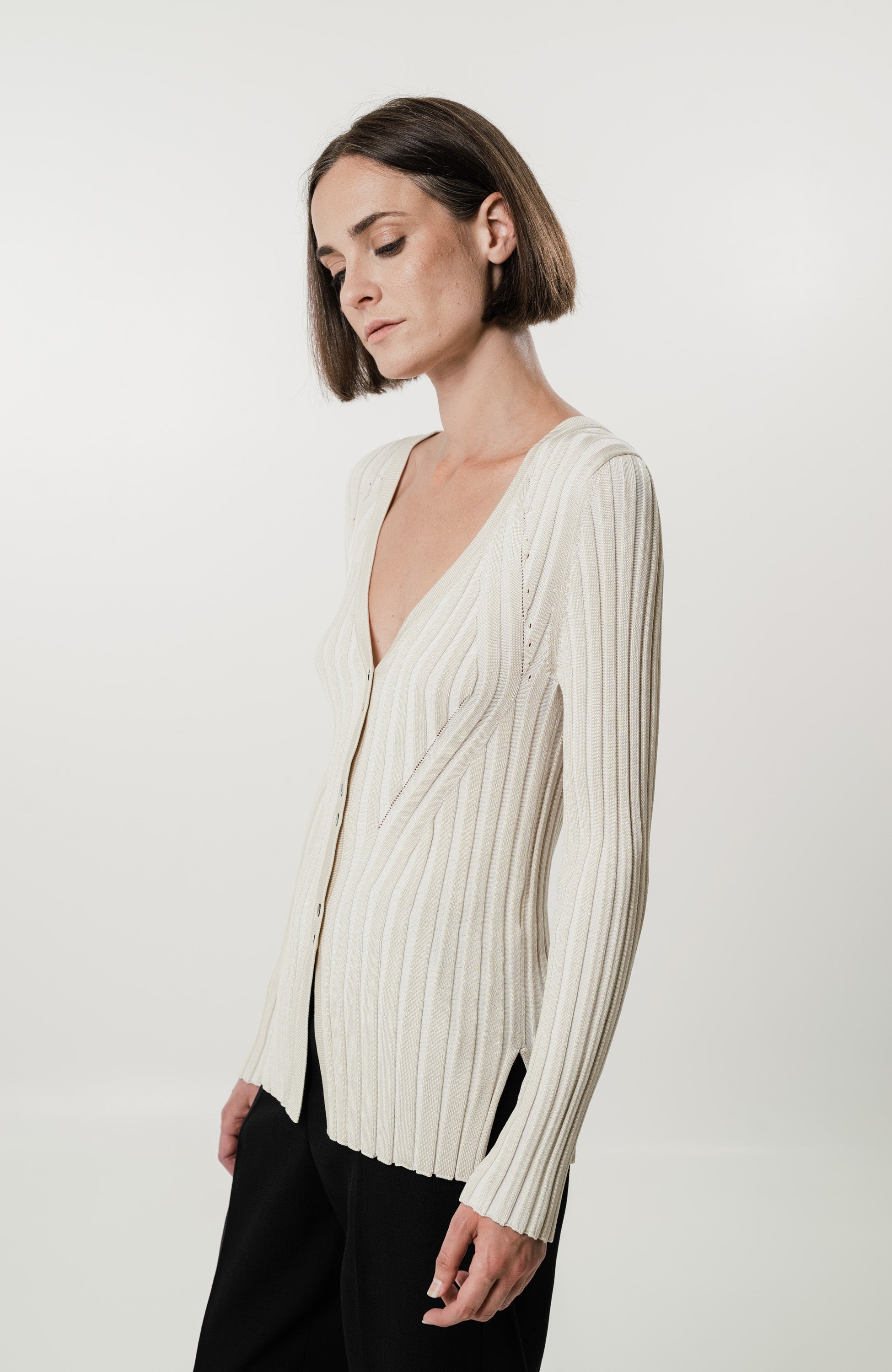 House of dagmar Neutral Ribbed cardigan jasmin image 3