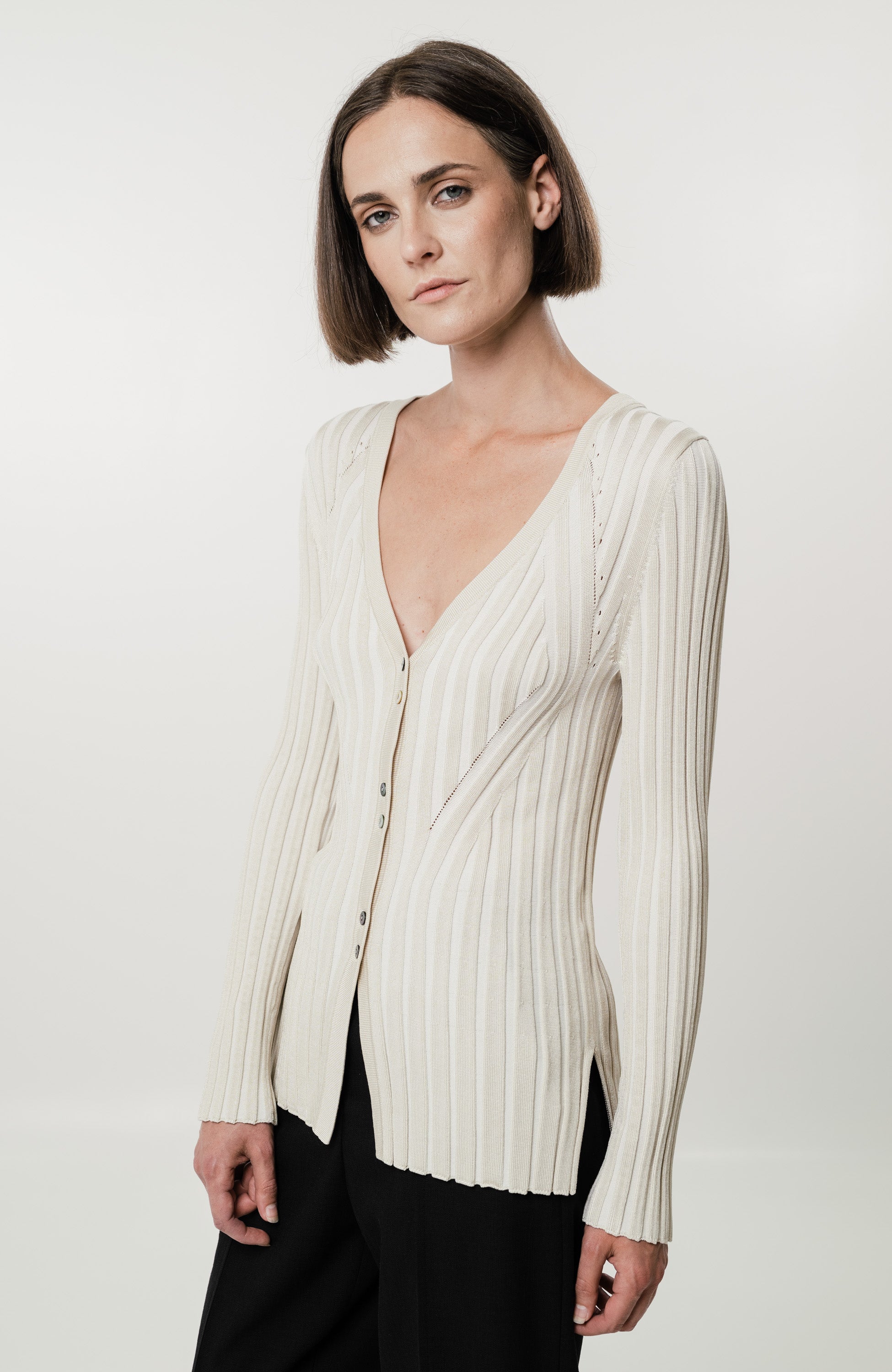House of dagmar Neutral Ribbed cardigan jasmin image 4