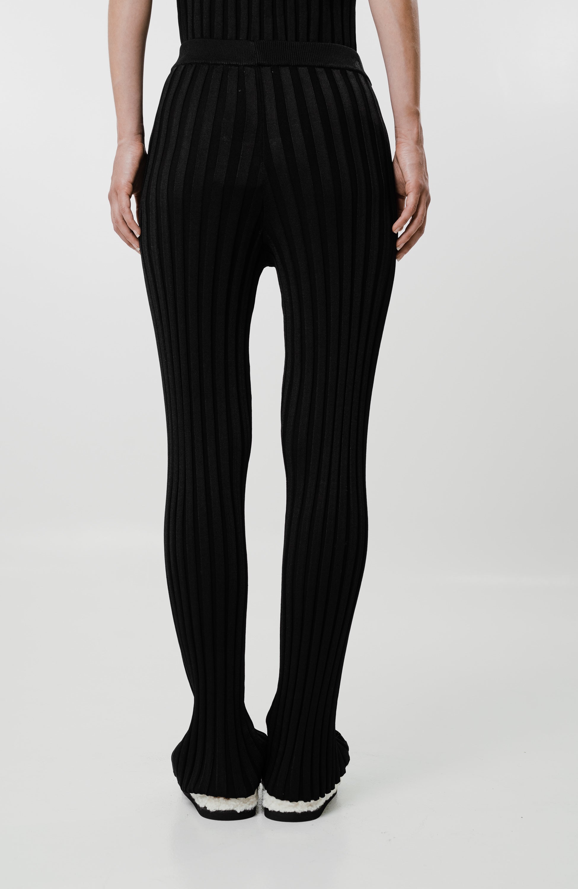 High-waist ribbed trousers PENELOPE