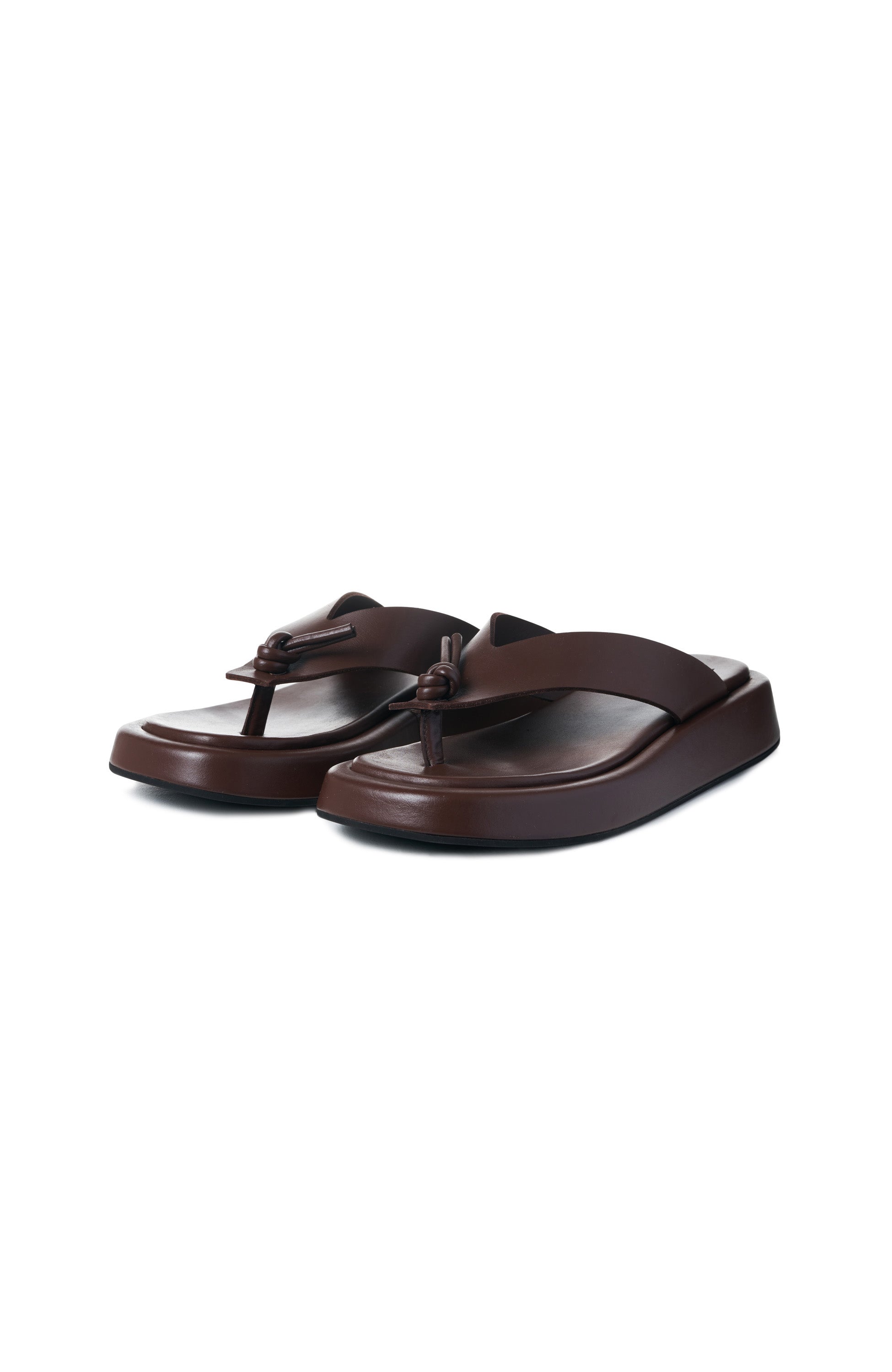Erika cavallini Brown Chunky-sole leather flip flop image 3