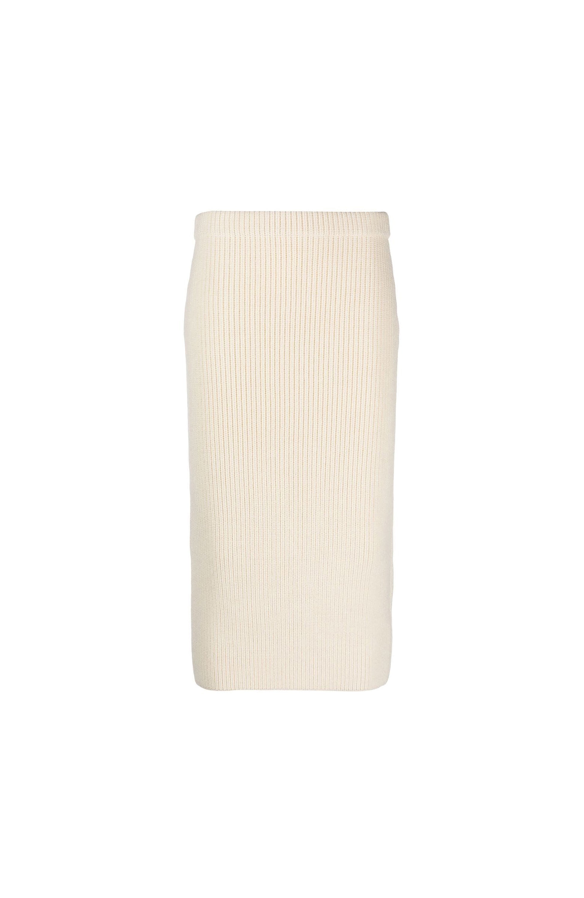 Erika cavallini Neutral Ribbed-knit pencil skirt image 6