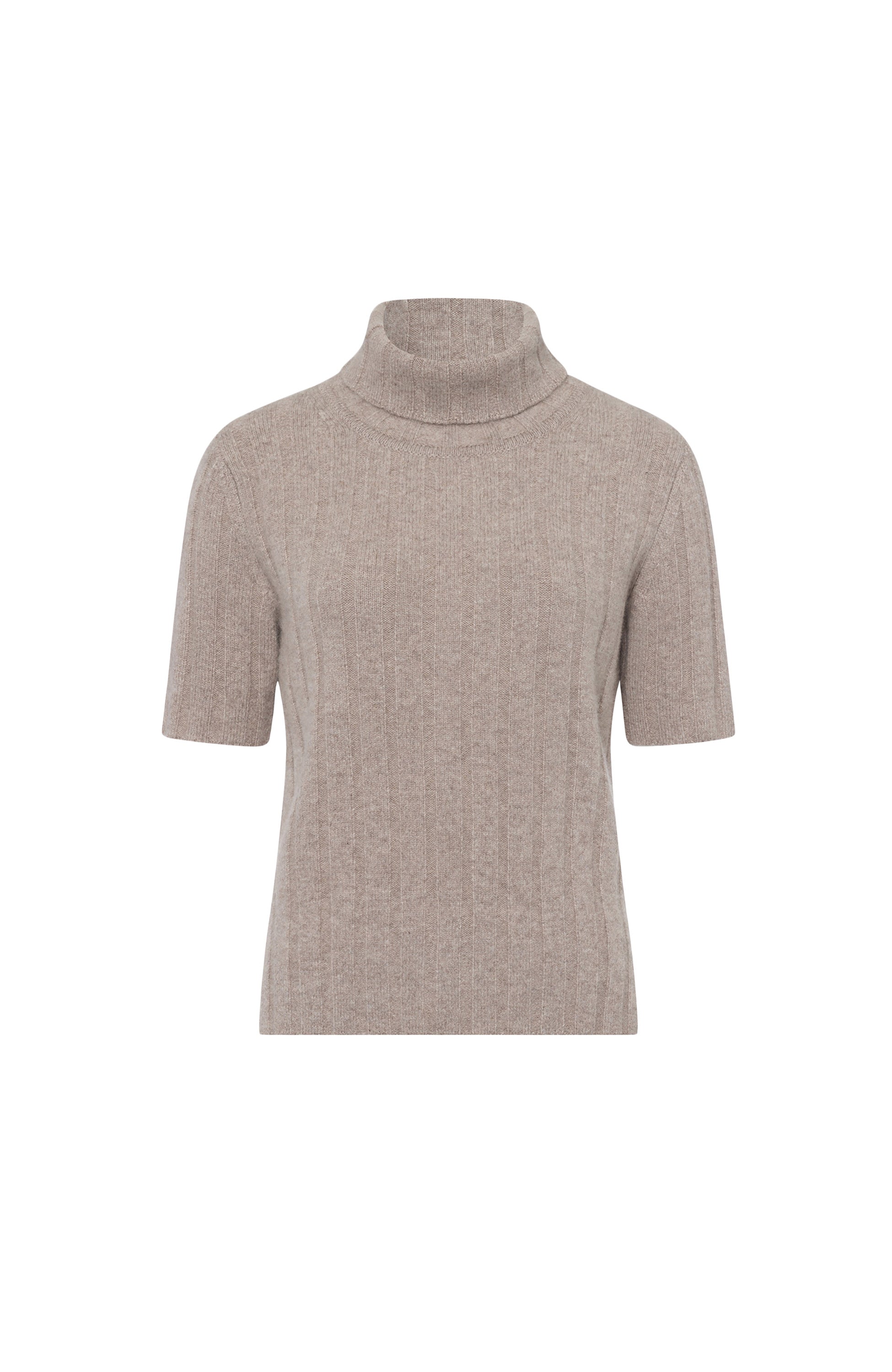 Ftc cashmere Beige Lühikeste varrukatega soonikkoes pullover image 9
