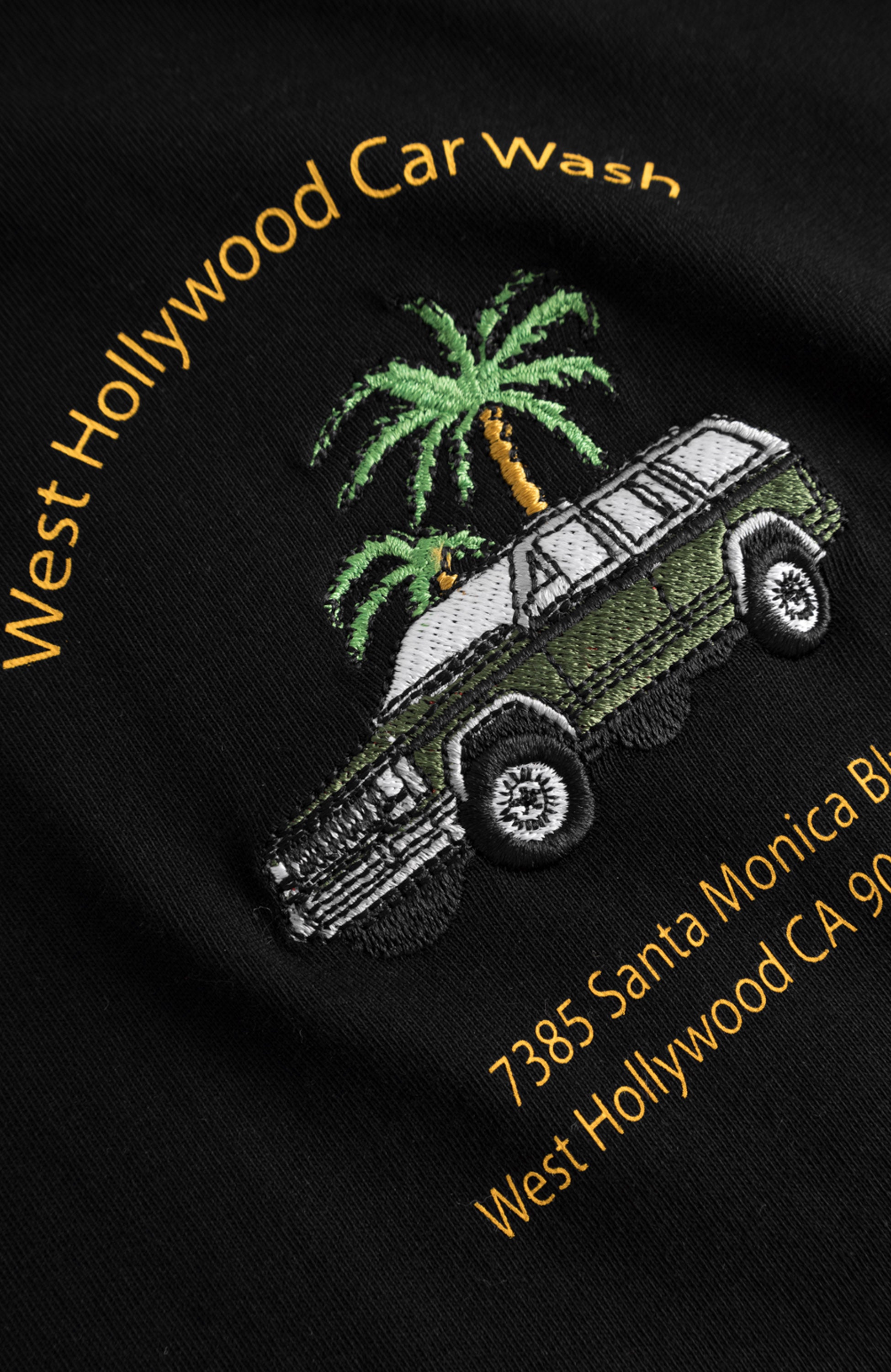 Les deux Black Embroidered t-shirt car wash image 11