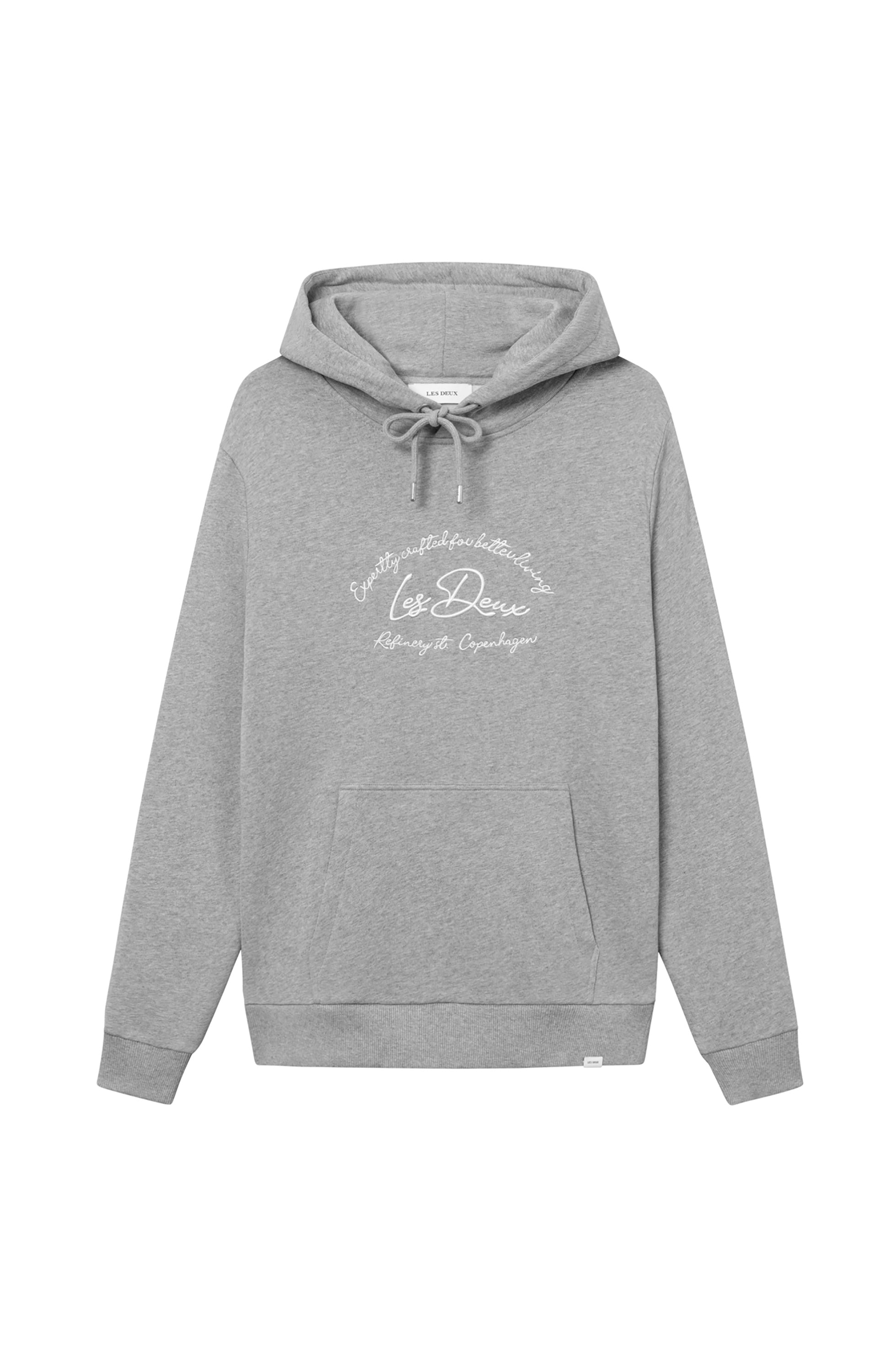 Les deux Grey Embroidered fleece hoodie camden image 7