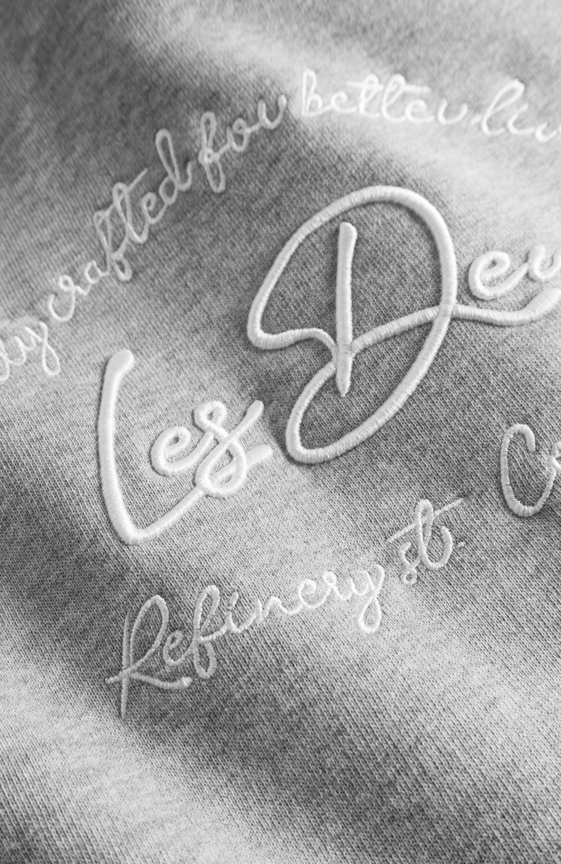 Les deux Grey Embroidered fleece hoodie camden image 9