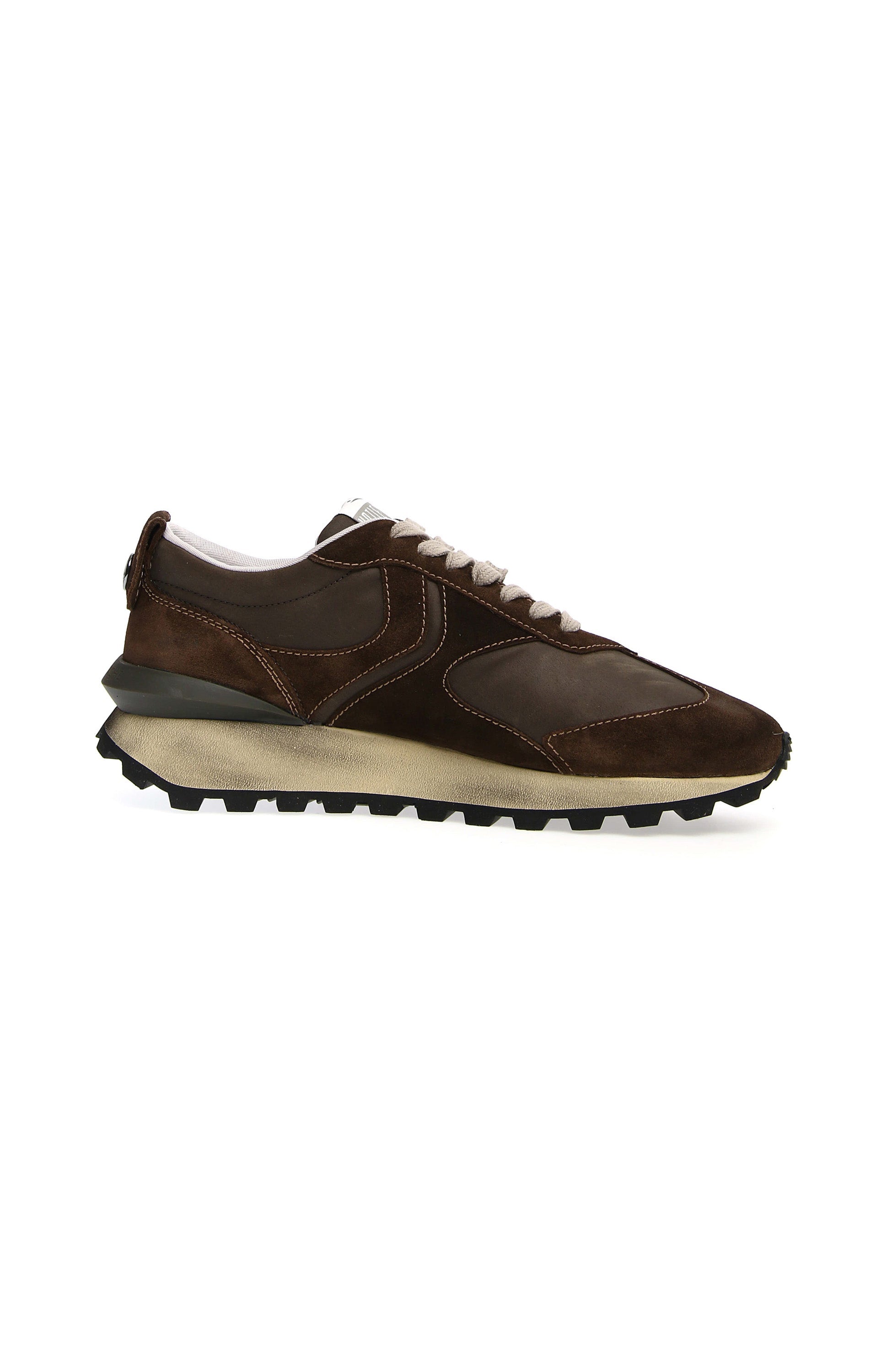 Voile blanche Brown Lace-up suede sneakers qwark image 3