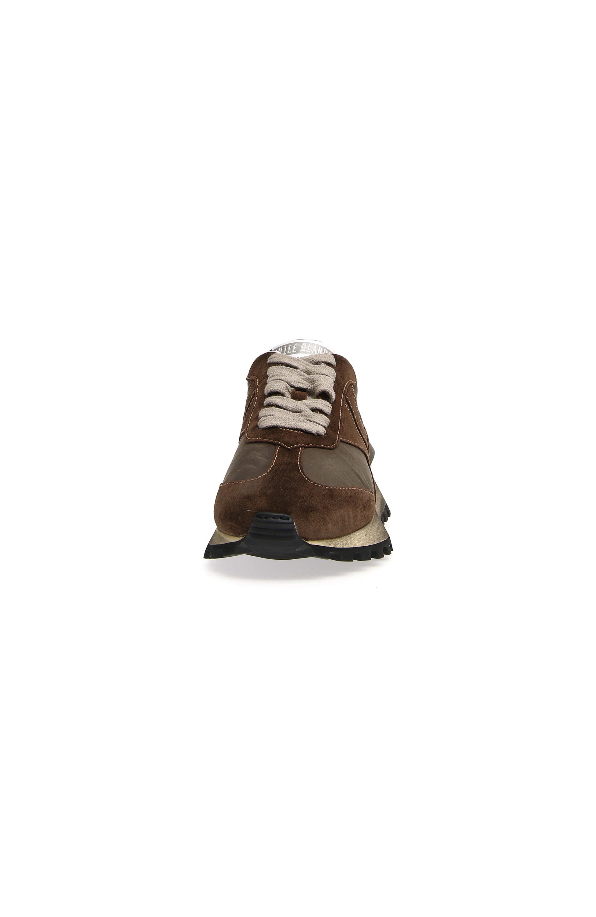 Voile blanche Brown Lace-up suede sneakers qwark image 4