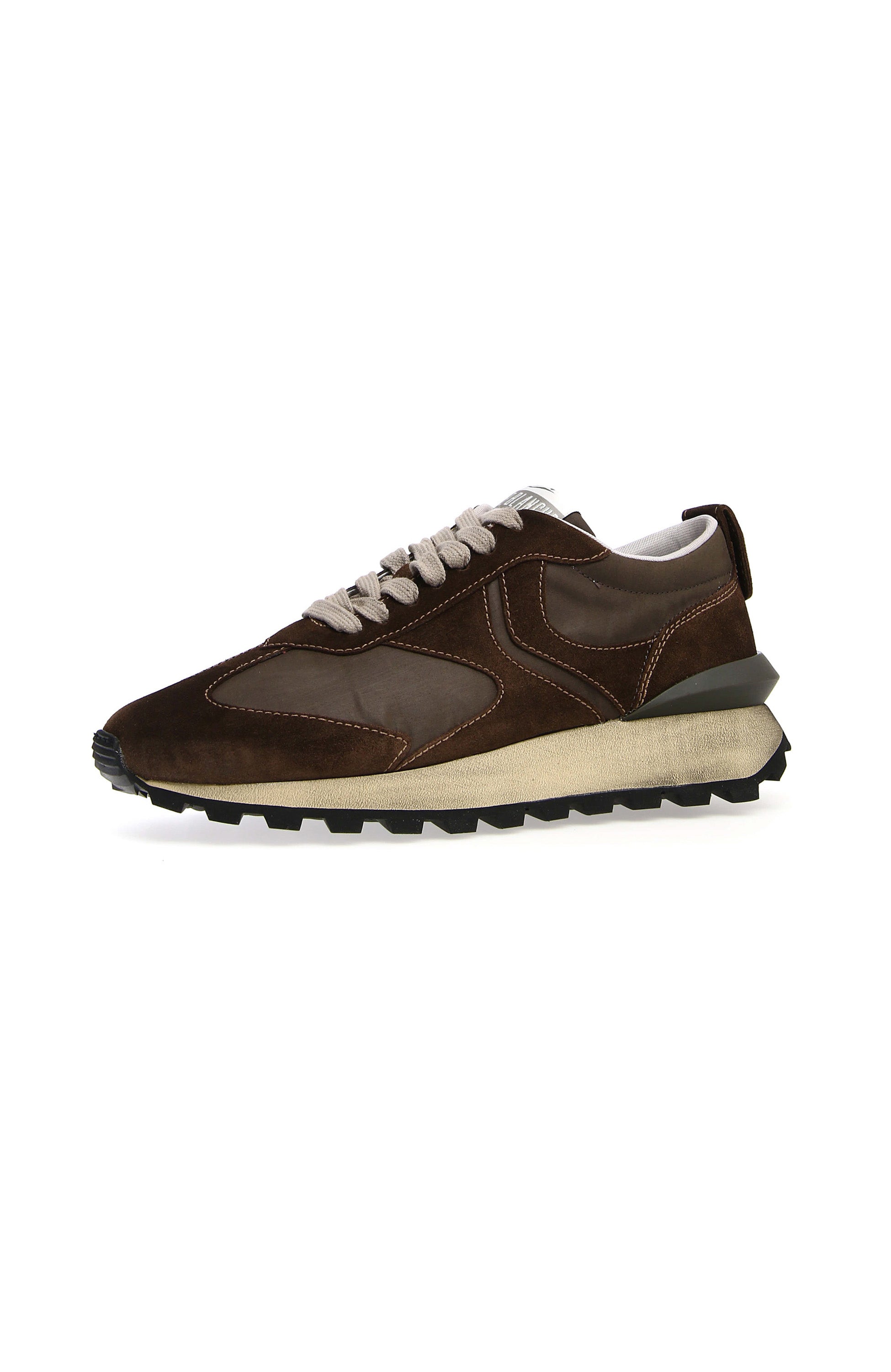 Voile blanche Brown Lace-up suede sneakers qwark image 5