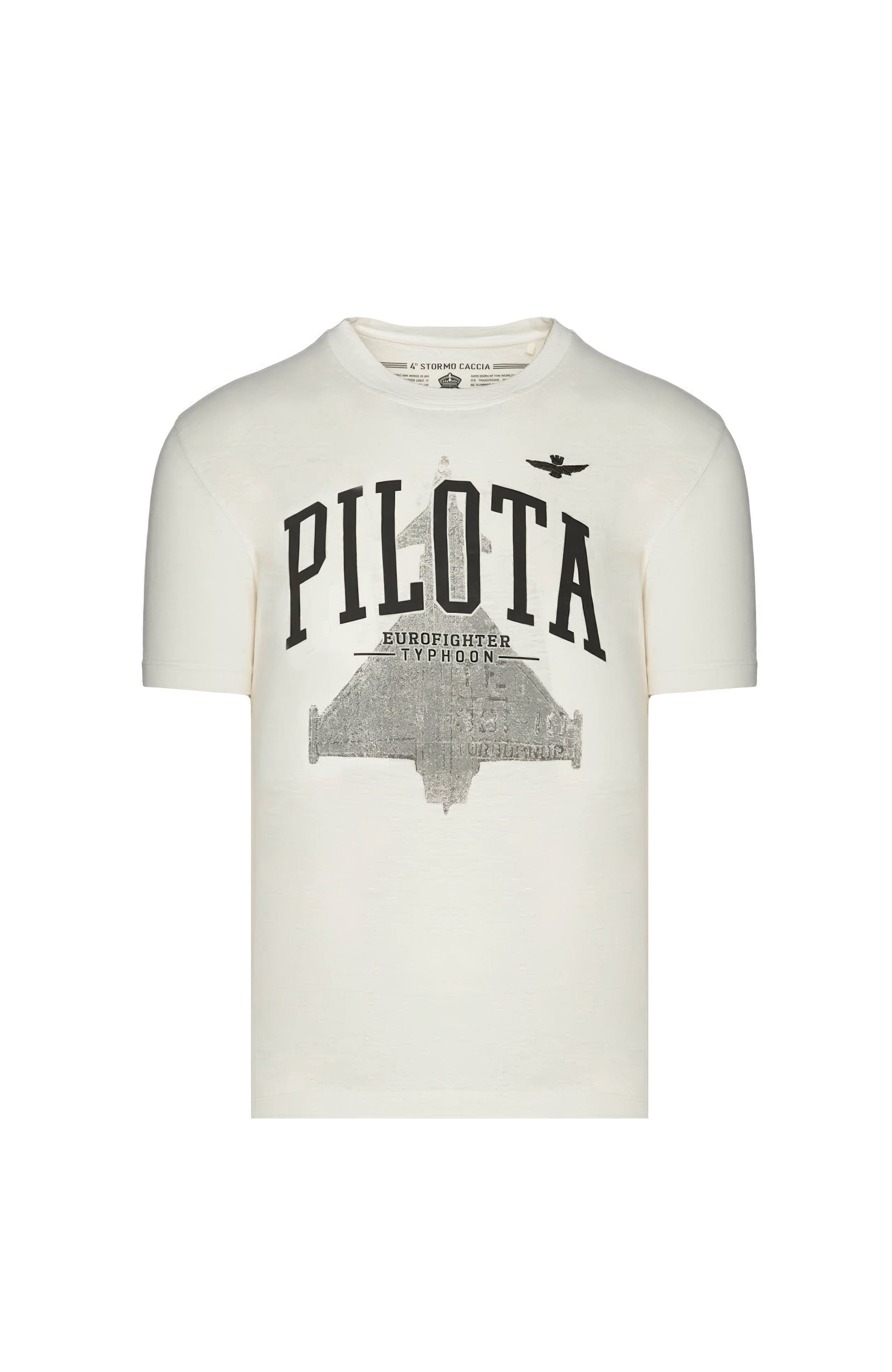 Aeronautica militare White Plane-print cotton t-shirt image 6