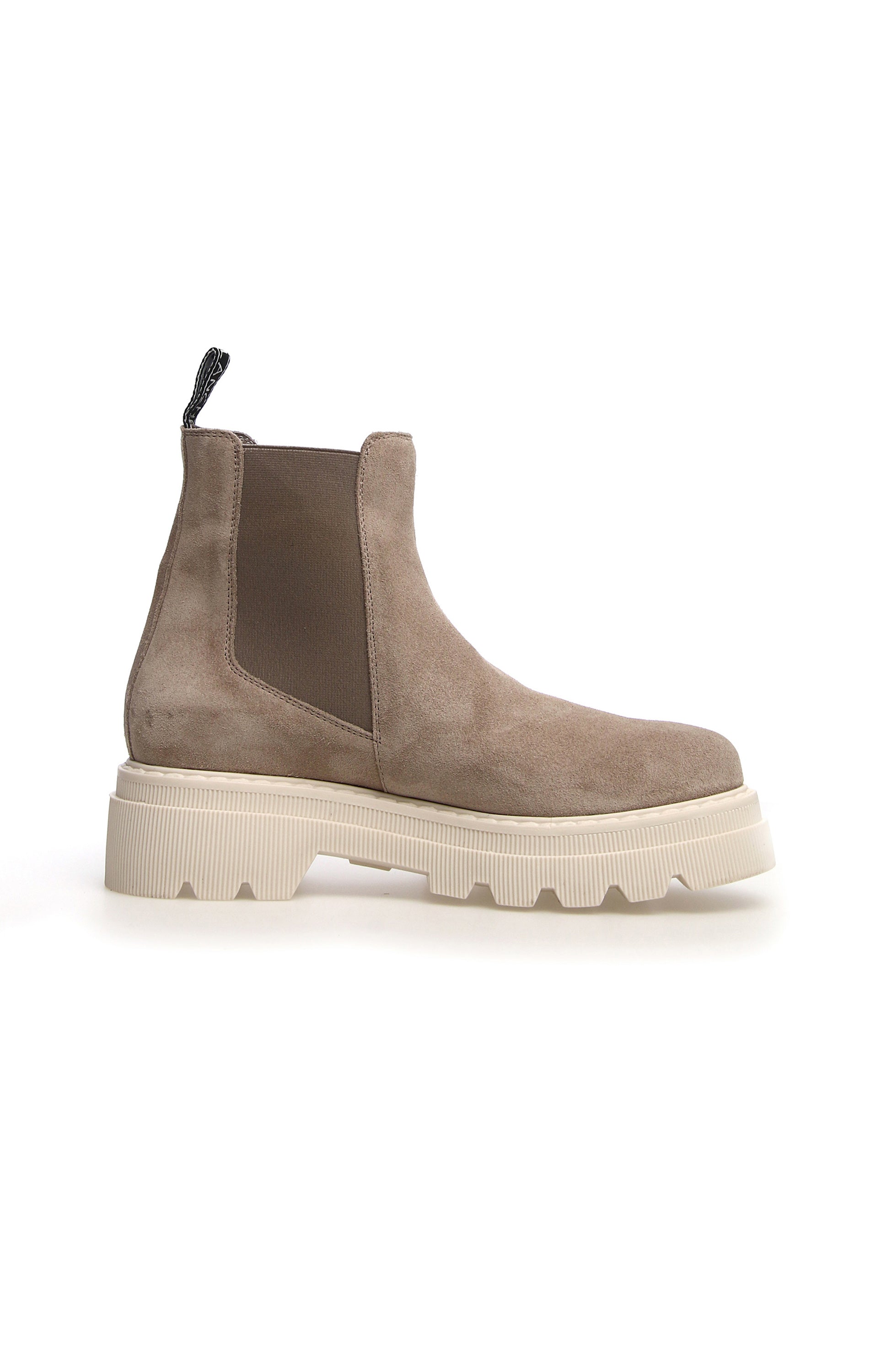Voile blanche Neutral Suede ankle boots tweed image 3